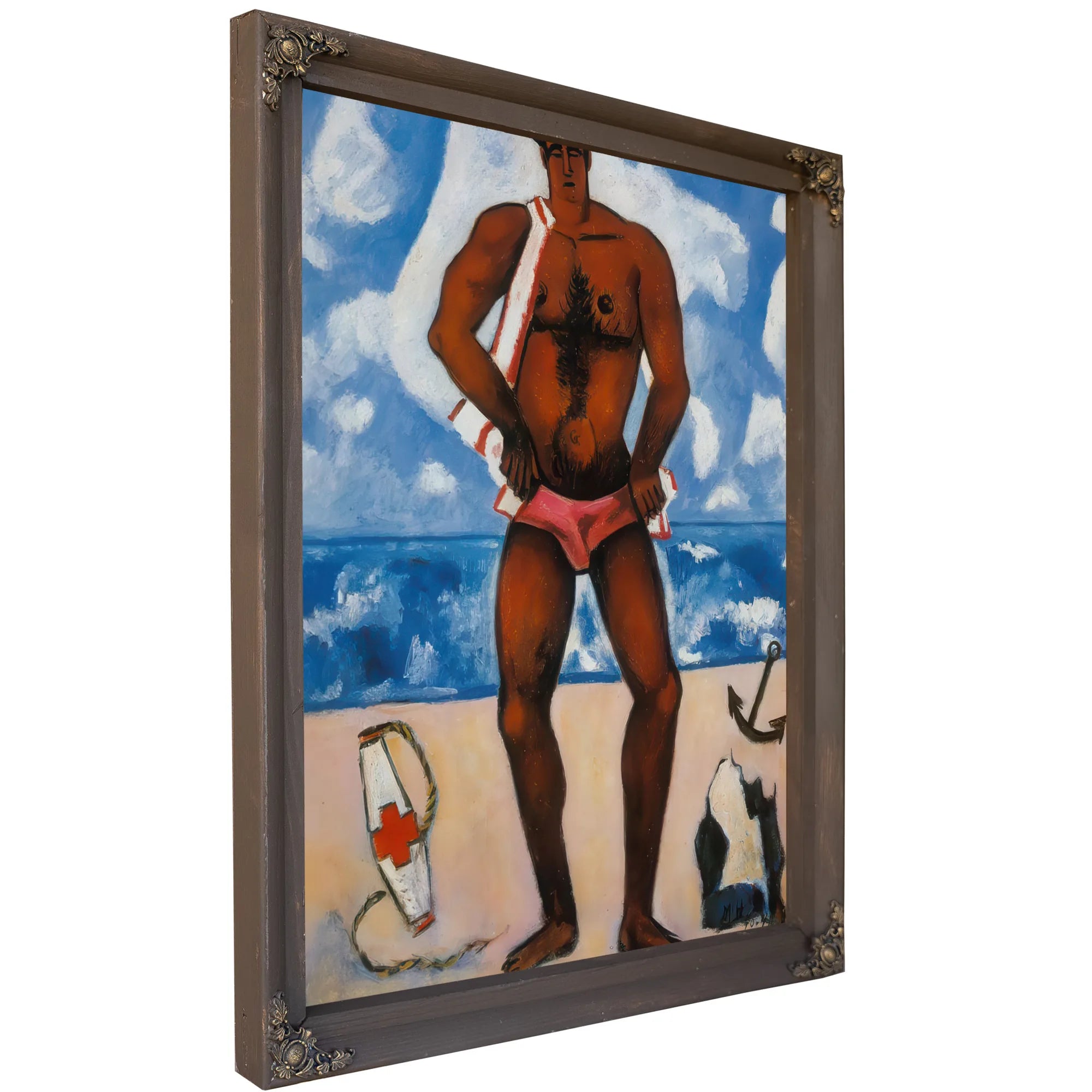 Canuck Yankee Lumberjack At Old Orchard Beach Maine By Marsden Hartley Fine Art Print