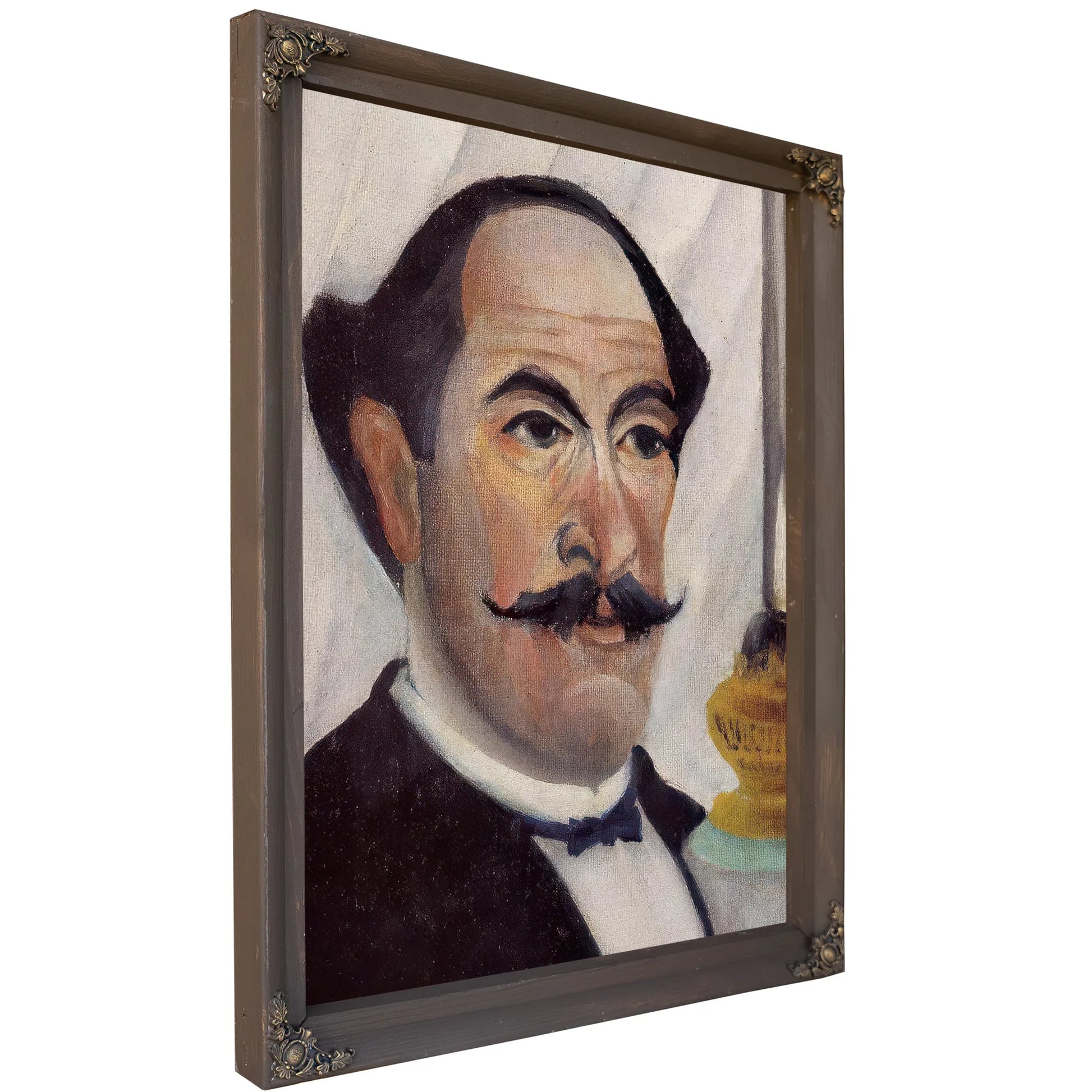 Self Portrait Of The Artist With A Lamp By Henri Rousseau Fine Art Print