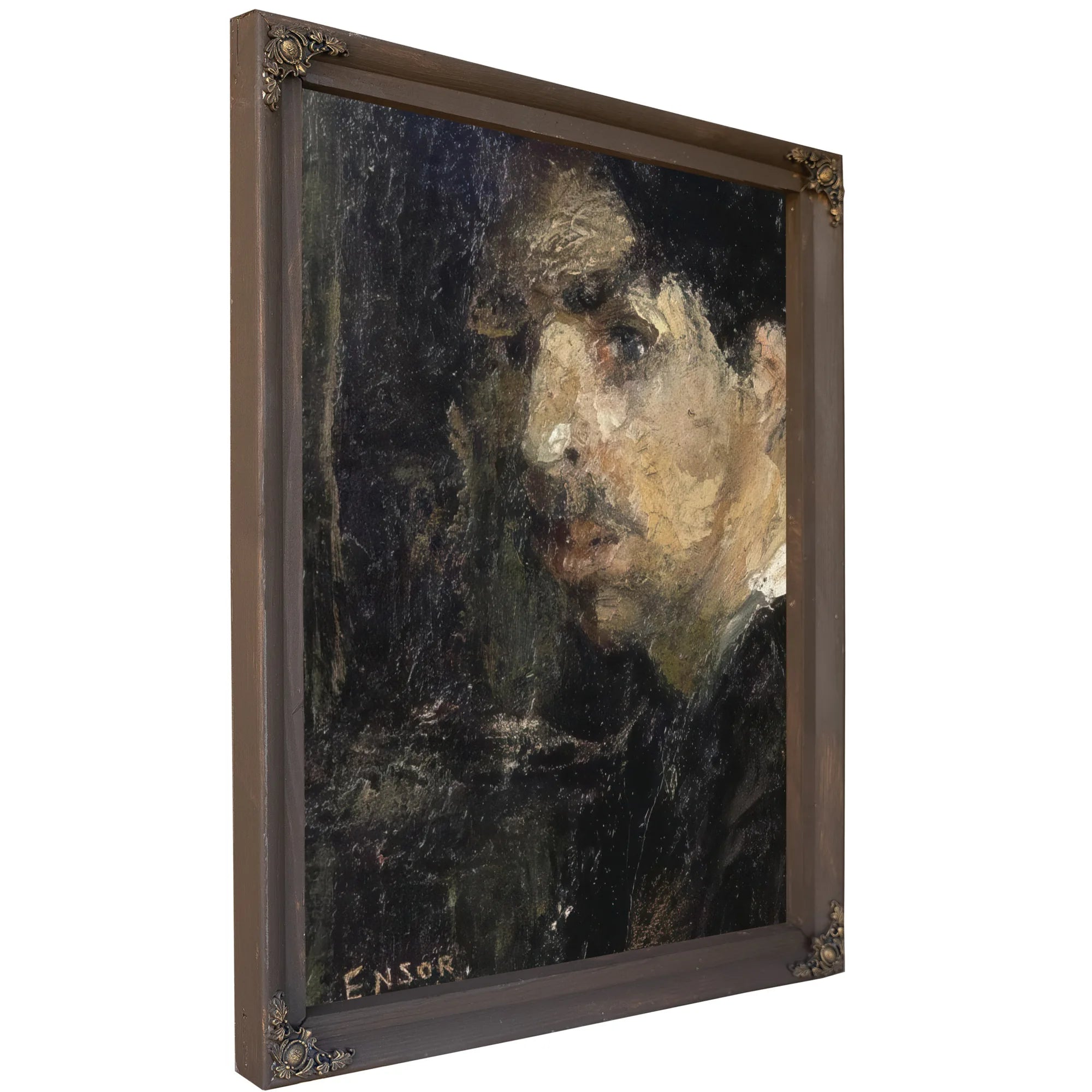 Self Portrait, Called The Big Head By James Ensor Fine Art Print