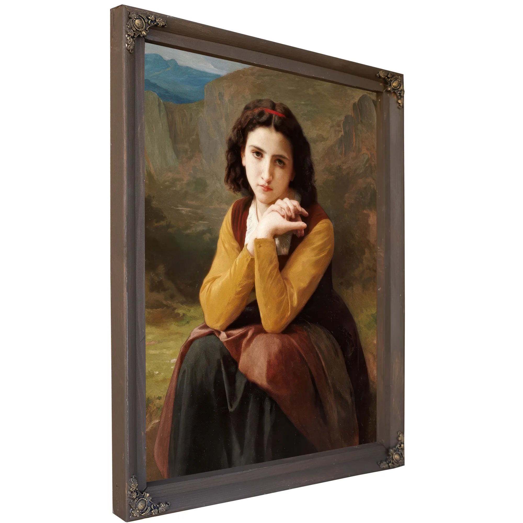 Reflective Beauty. Mignon Pensive By William Adolphe Bouguereau Fine Art Print