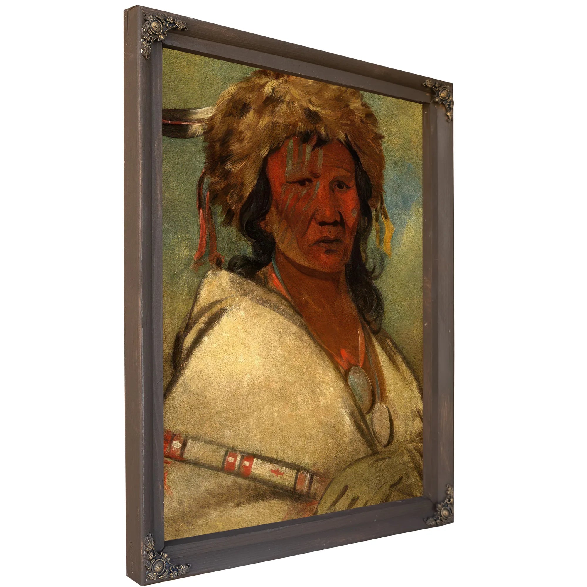 Great Hero, A Chief By George Catlin Fine Art Print