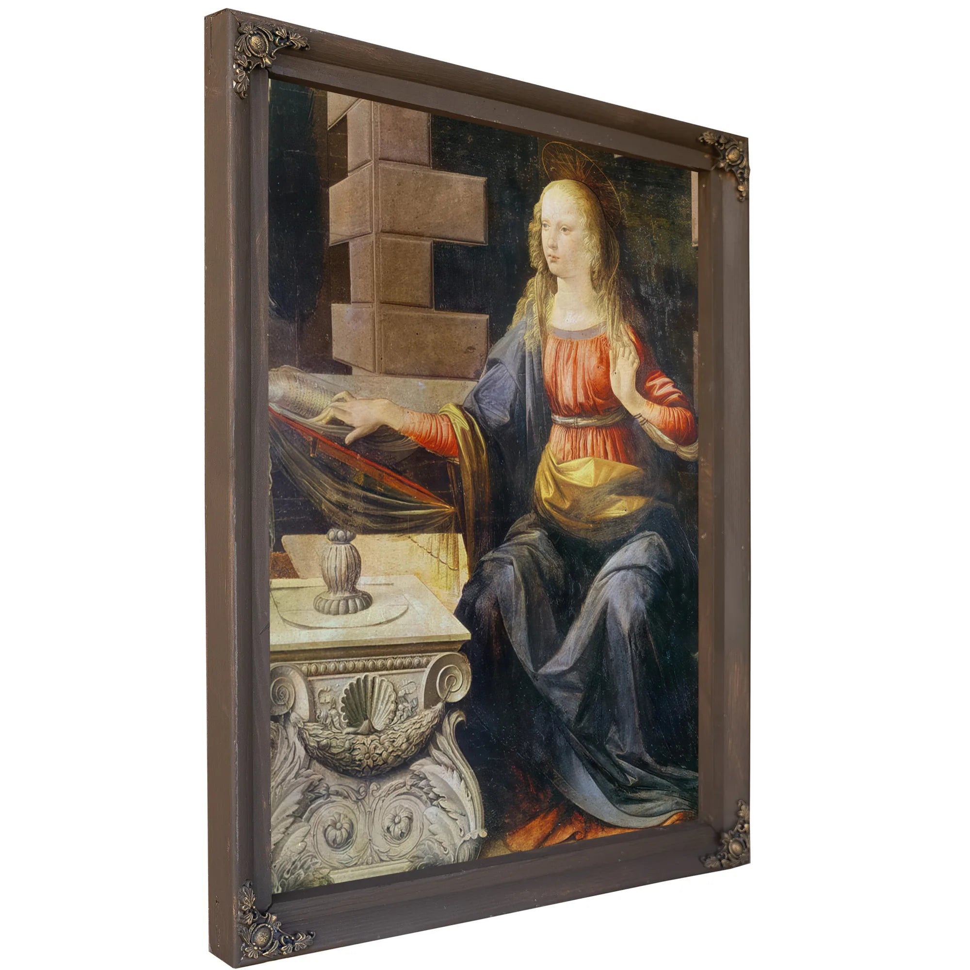 The Annunciation Detail Of The Virgin By Leonardo Da Vinci Fine Art Print