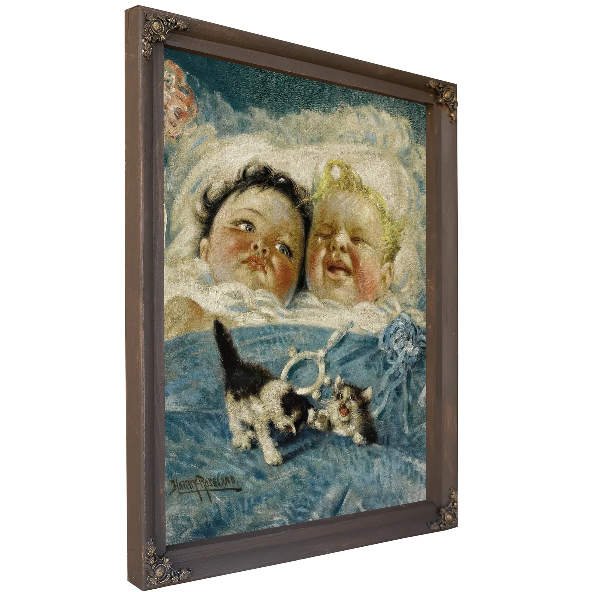 Sunshine And Rain Two Babies By Harry Roseland Fine Art Print
