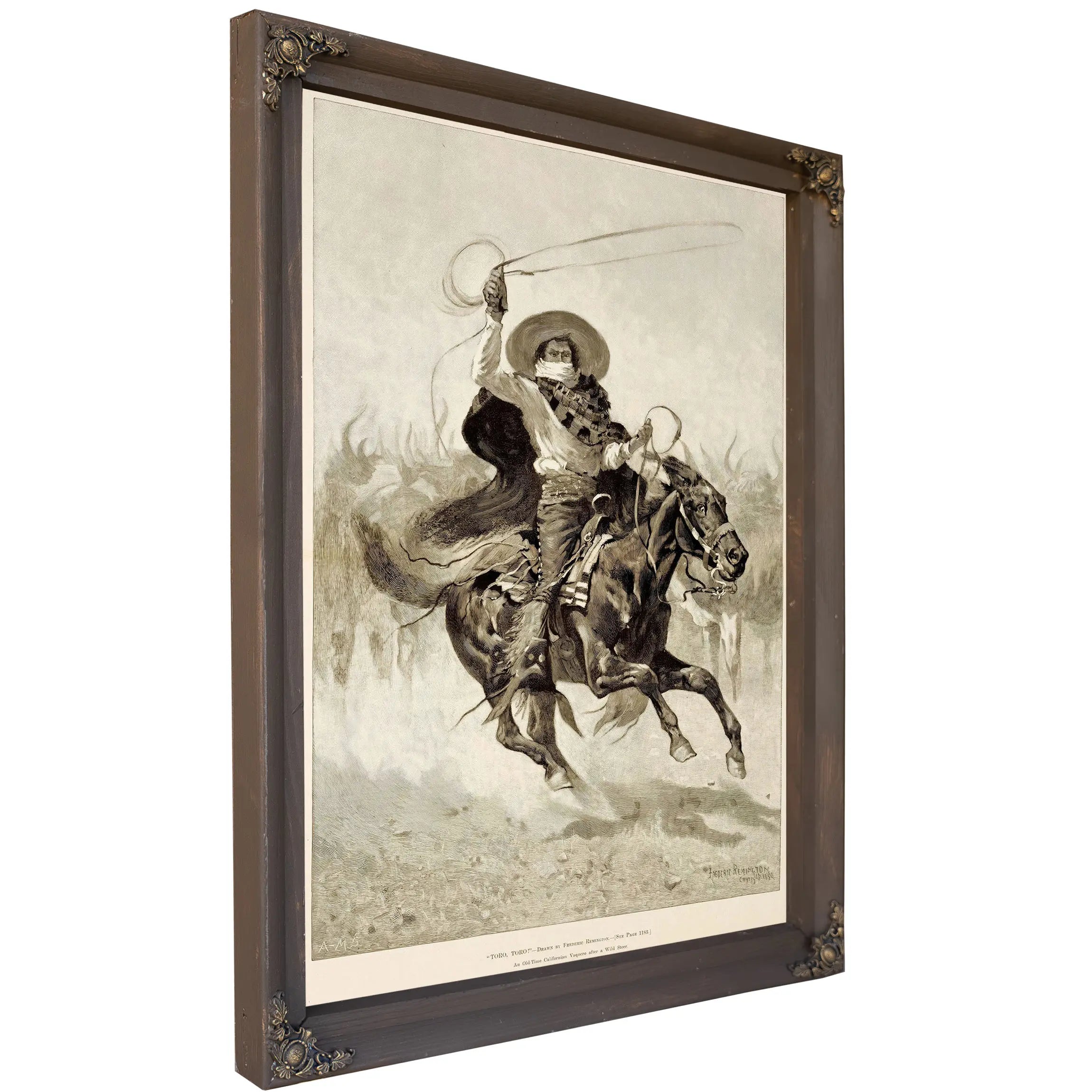 Toro Toro An Old Time Californian Vaquero After A Wild Steer by Frederic Remington