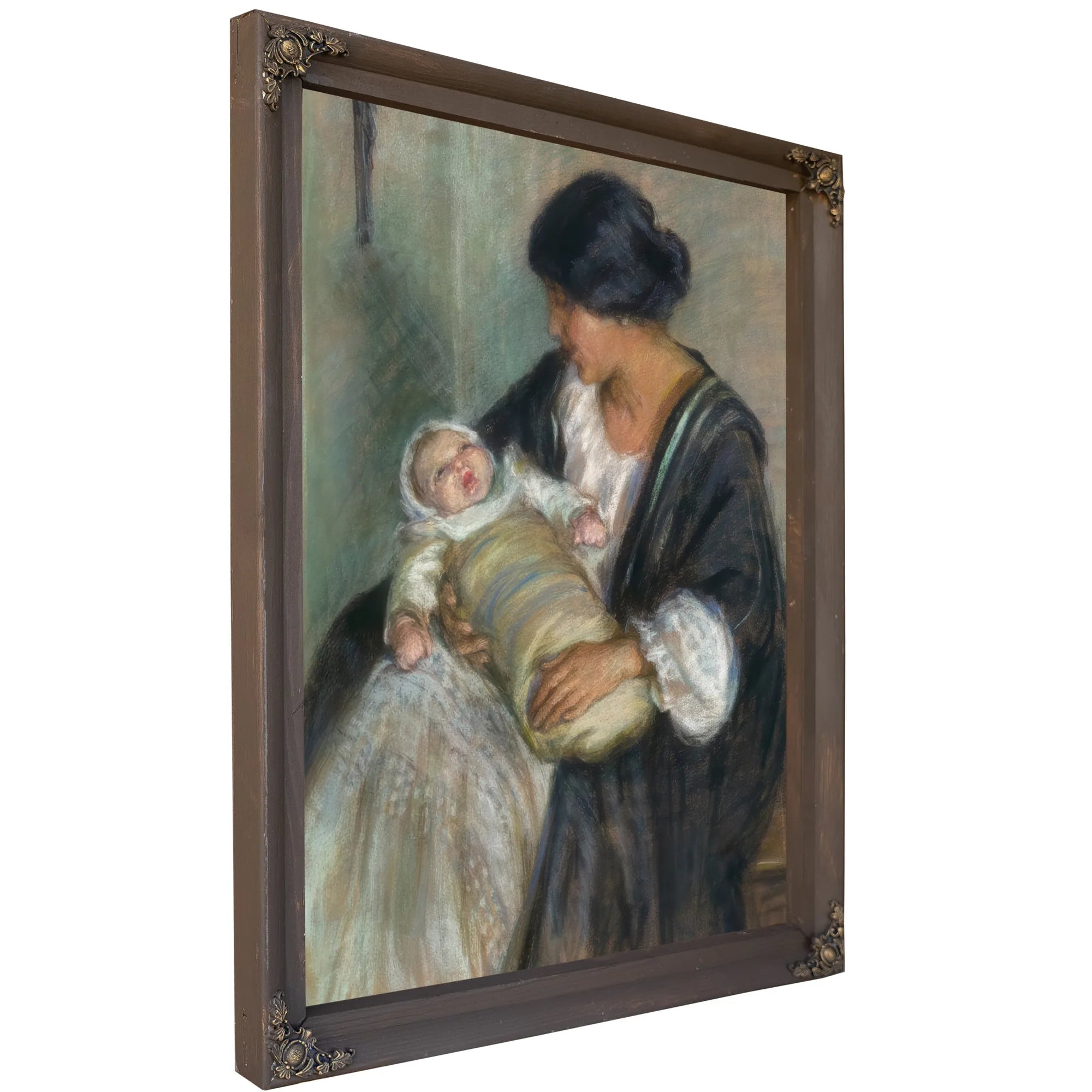 Mother And Crying Baby By Alice Pike Barney Fine Art Print