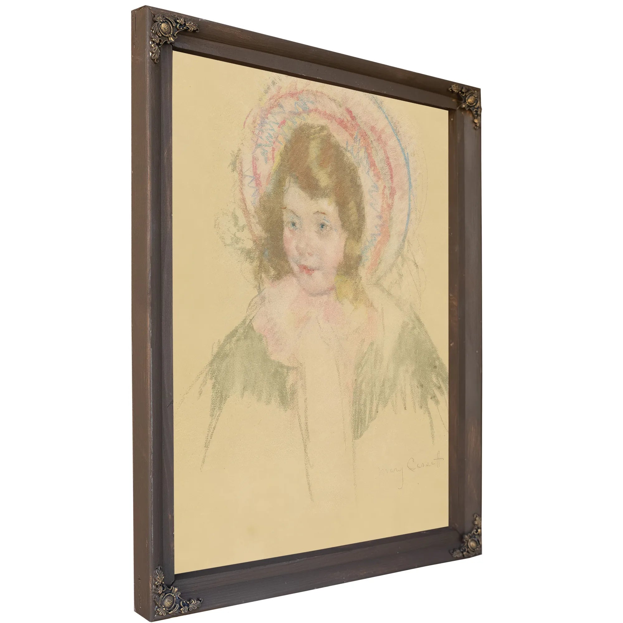 Sara Wearing A Bonnet And Coat By Mary Cassatt Fine Art Print