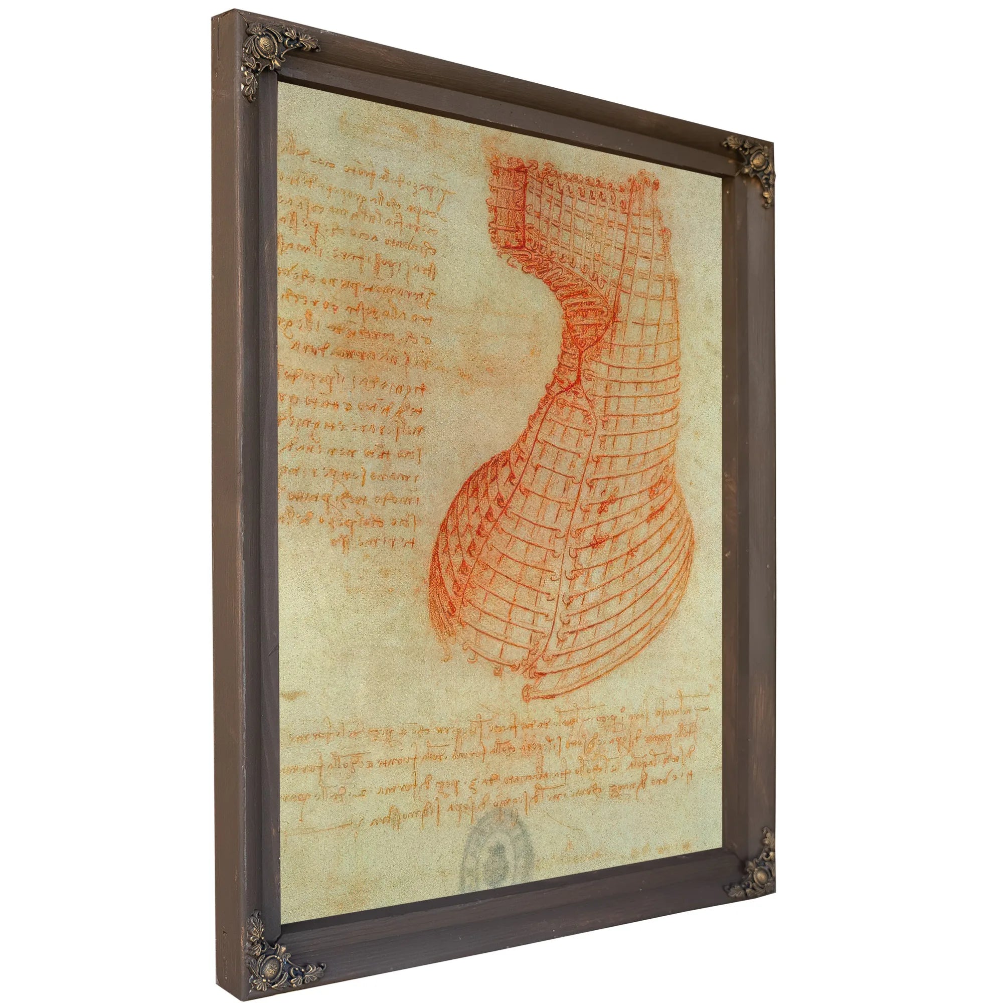 Drawing Of The Ironwork Casting Mould For The Head Of The Sforza Horse Fol. 57 (Recto) From The Codex Madrid I By Leonardo Da Vinci Fine Art Print