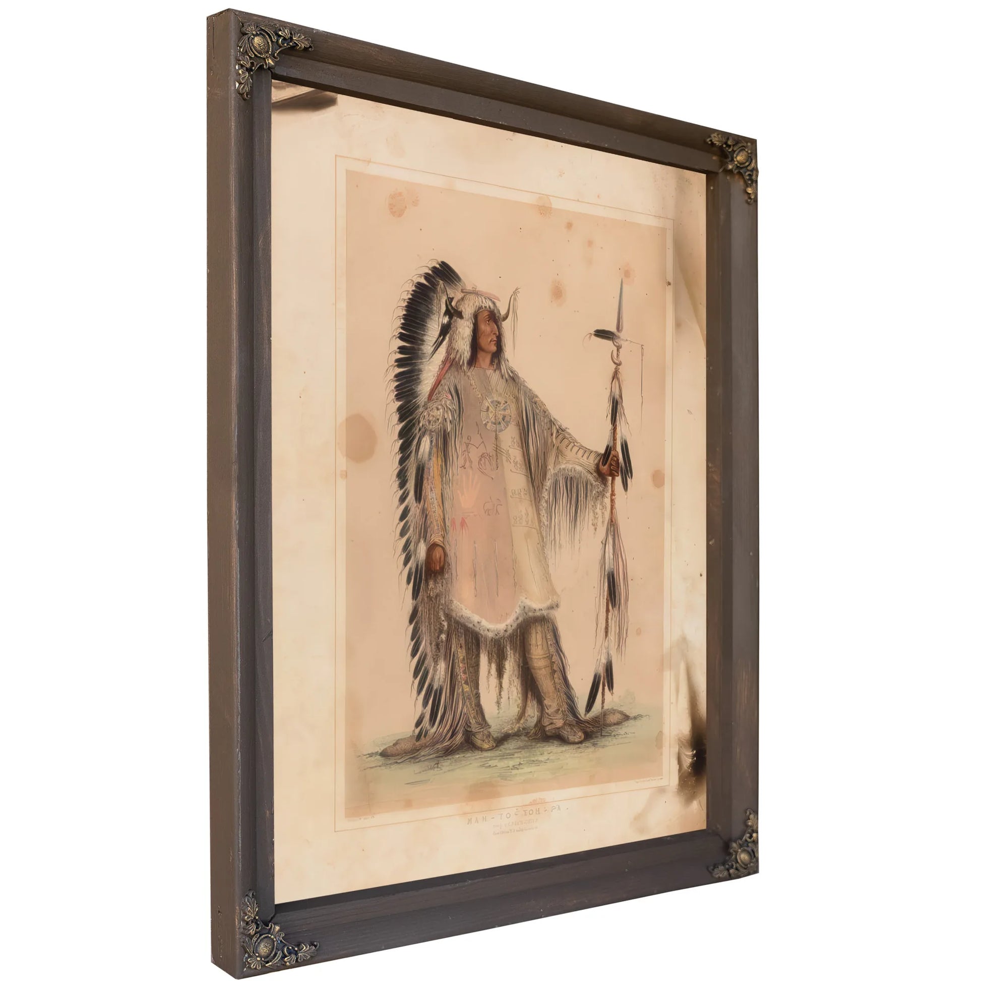 Mah To Toh Pa, The Mandan Chief By George Catlin Fine Art Print