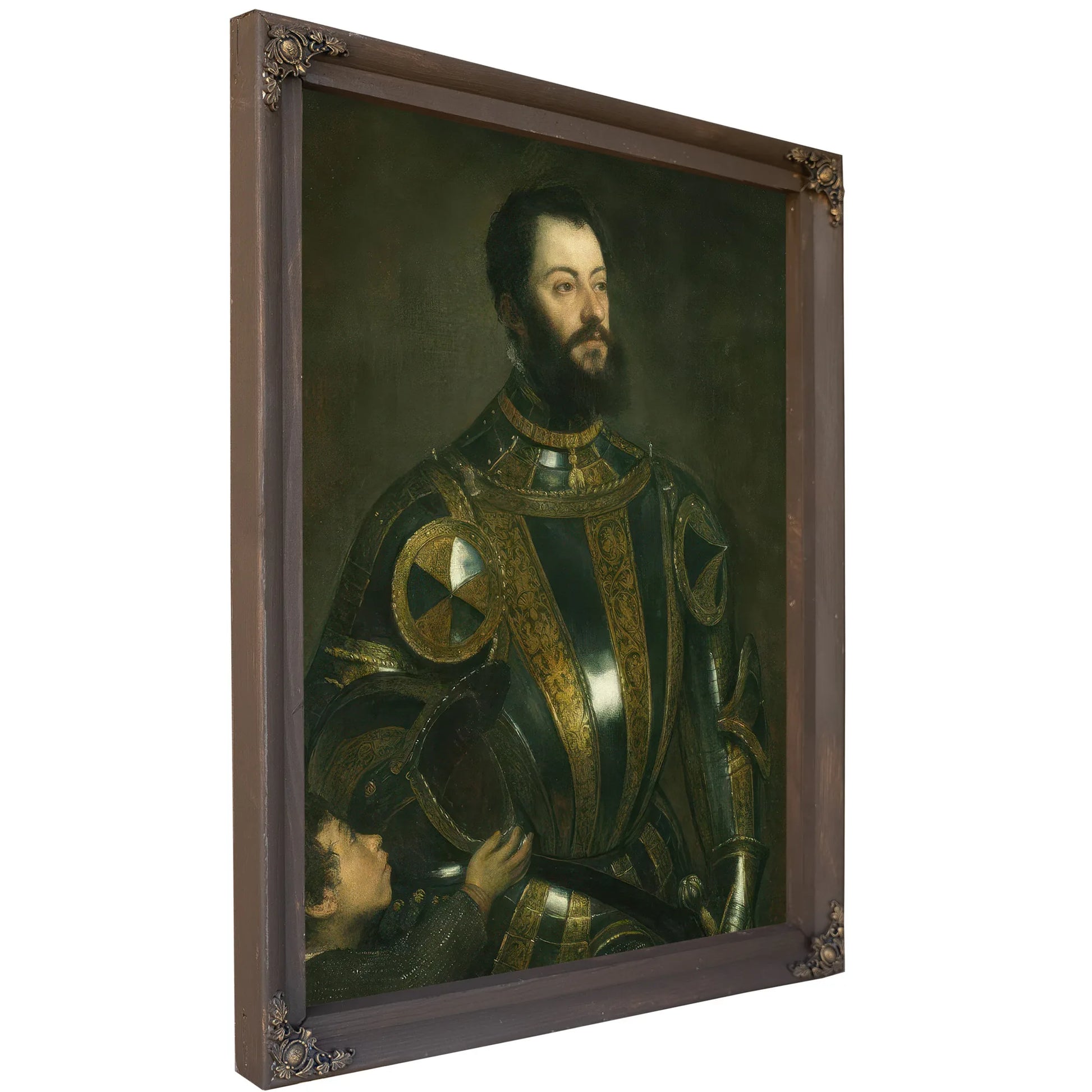 Portrait Of Alfonso D'avalos Marchese Del Vasto In Armor With A Page By Titian Fine Art Print