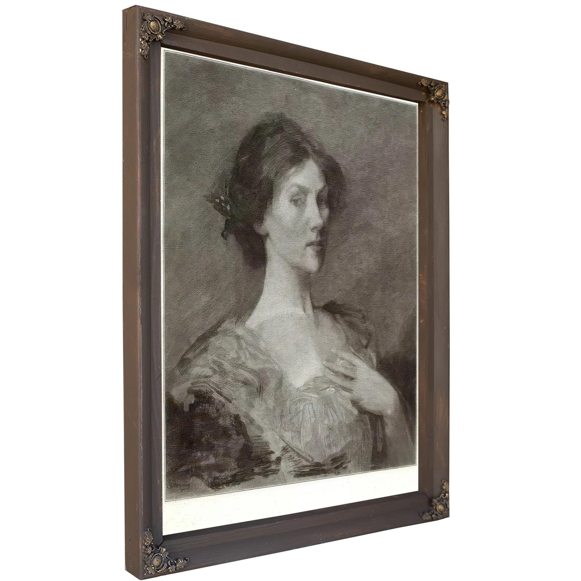 A Head By Thomas Wilmer Dewing Fine Art Print