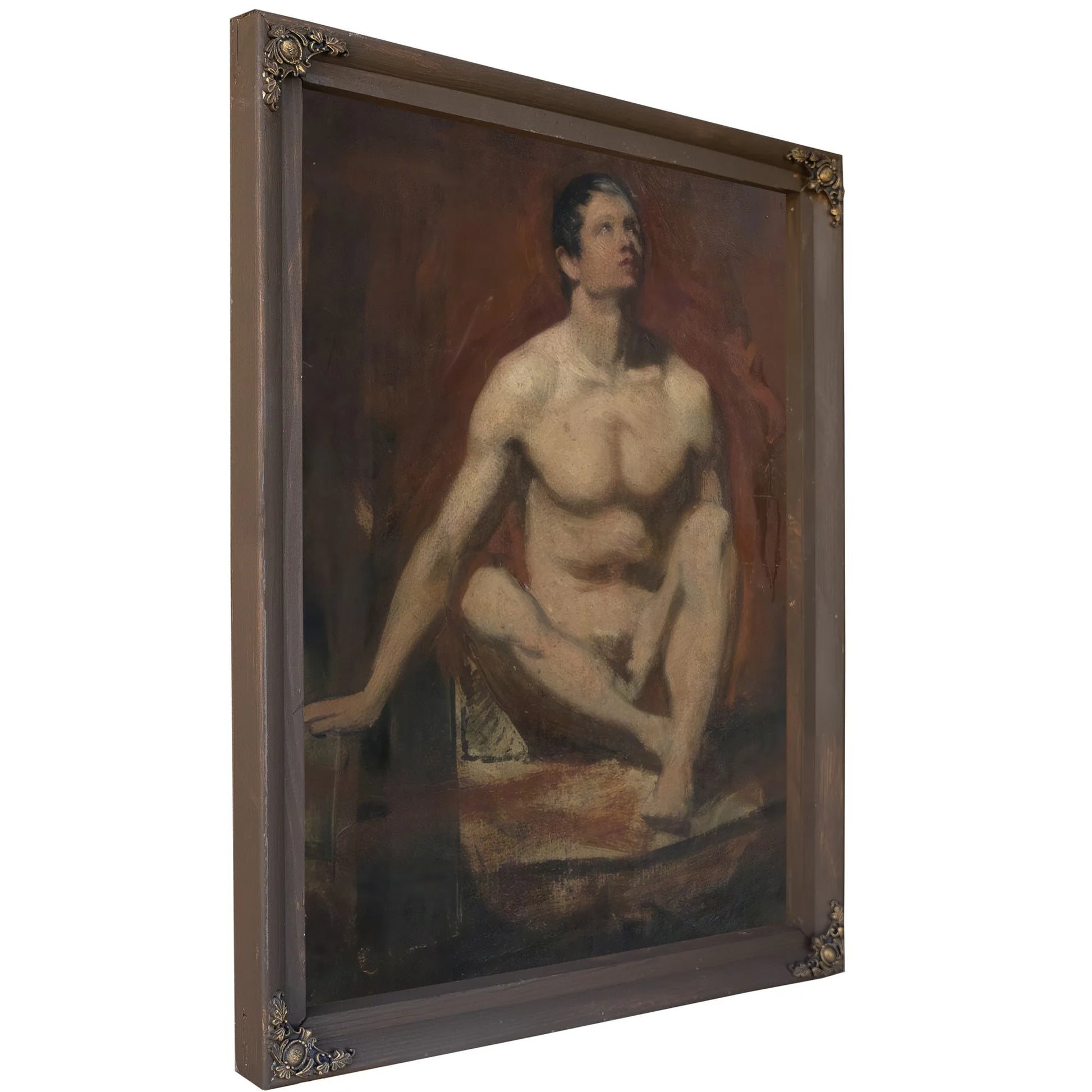Seated Male Nude, Frontal View By William Etty Fine Art Print