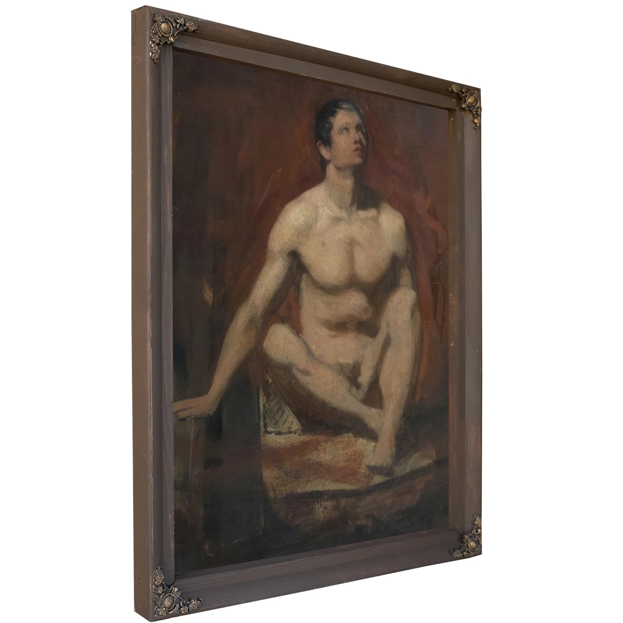 Seated Male Nude, Frontal View By William Etty Fine Art Print