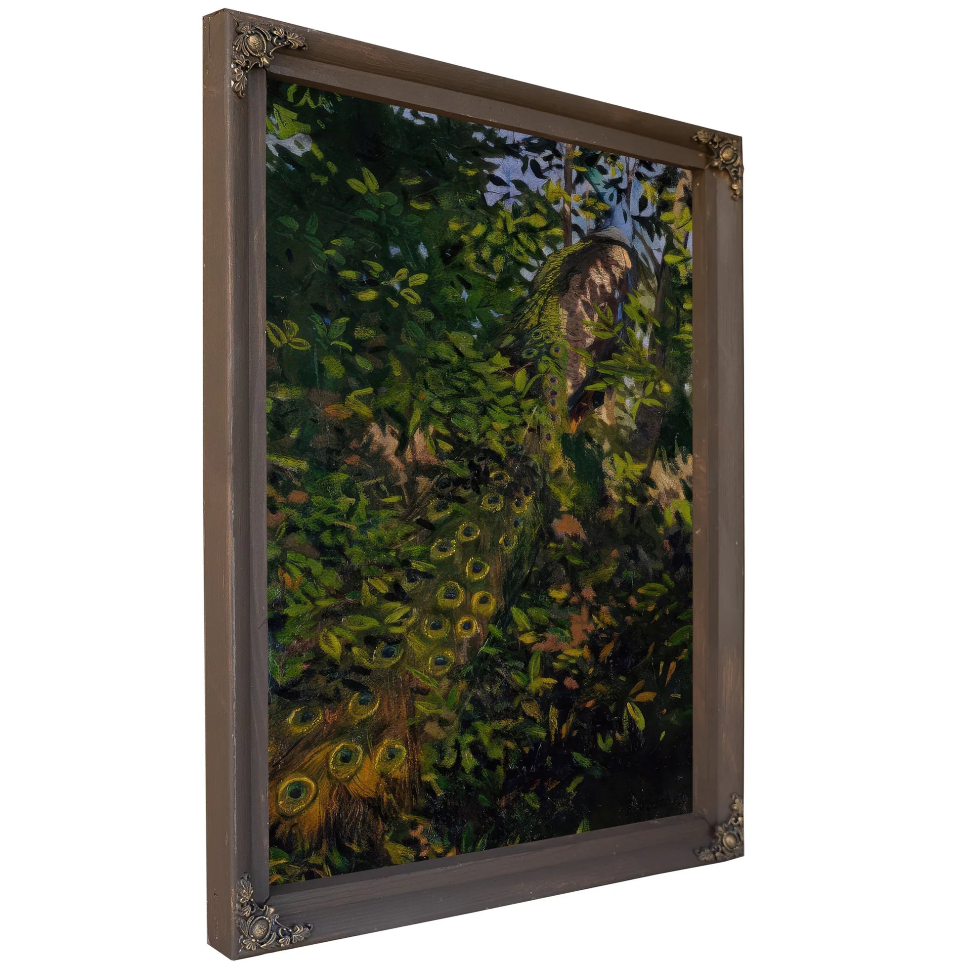 Peacock In The Woods, Study For Book Concealing Coloration In The Animal Kingdom By Abbott Handerson Thayer Fine Art Print