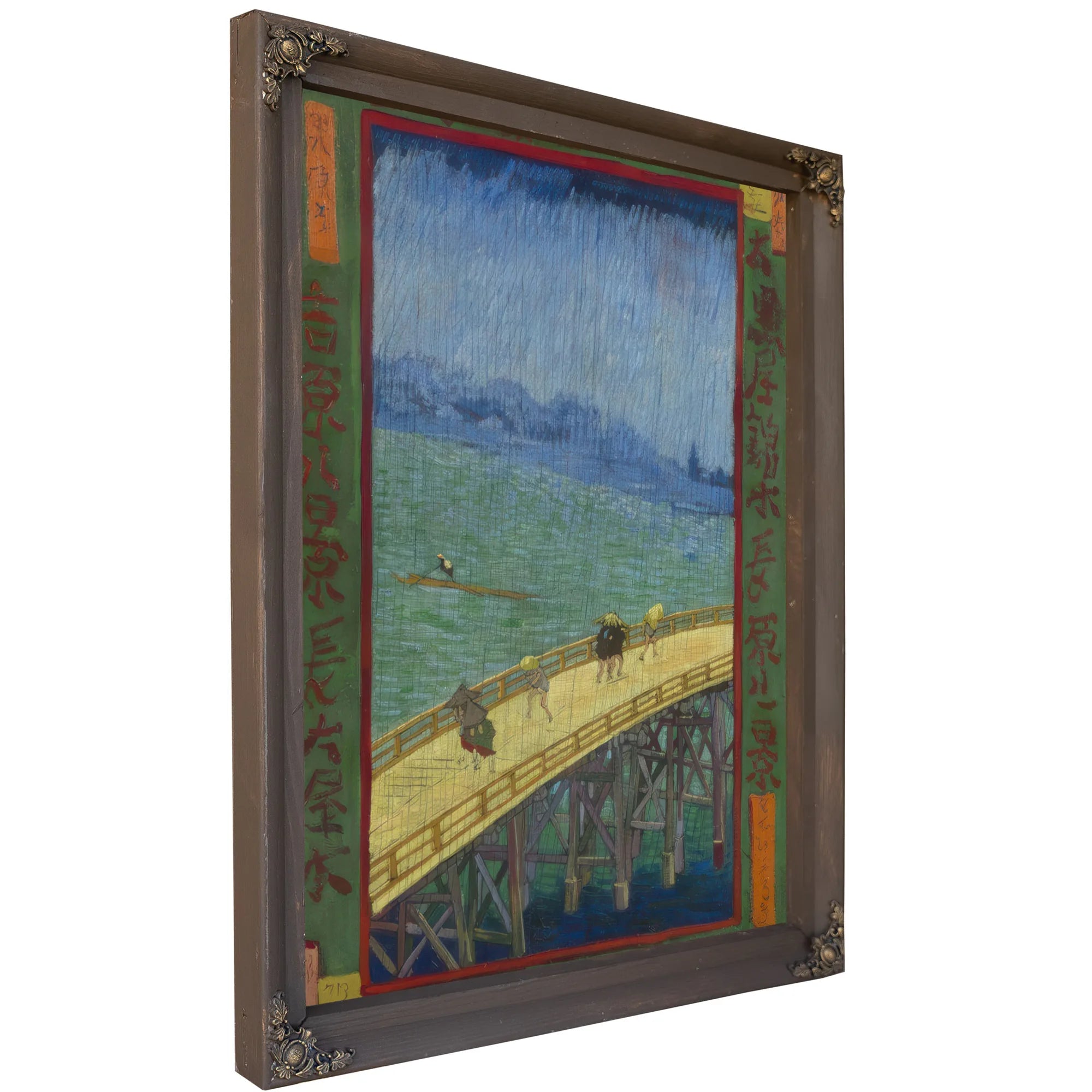 Bridge In The Rain After Hiroshige By Vincent Van Gogh Fine Art Print