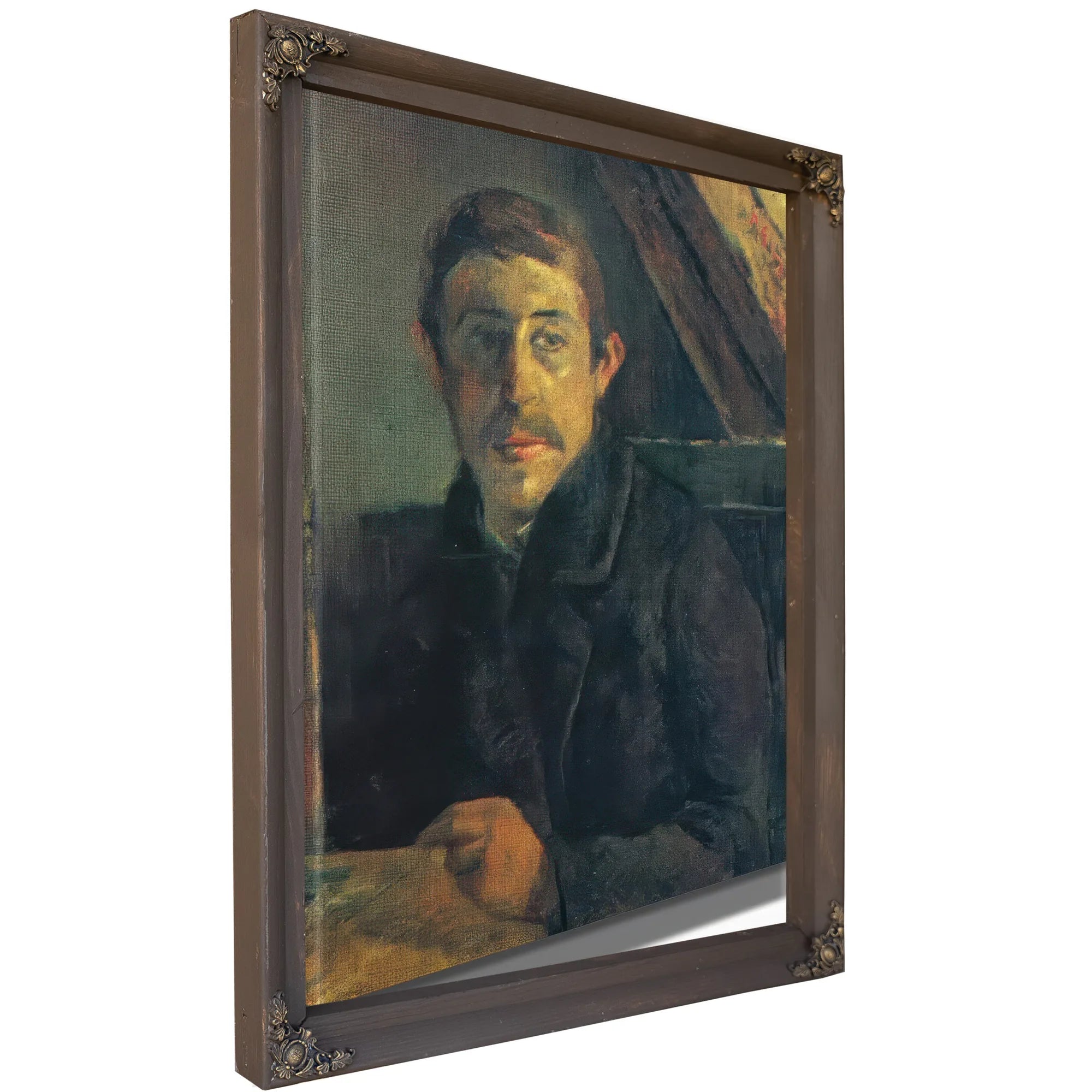 Self Portrait In Front Of Easel By Paul Gauguin Fine Art Print