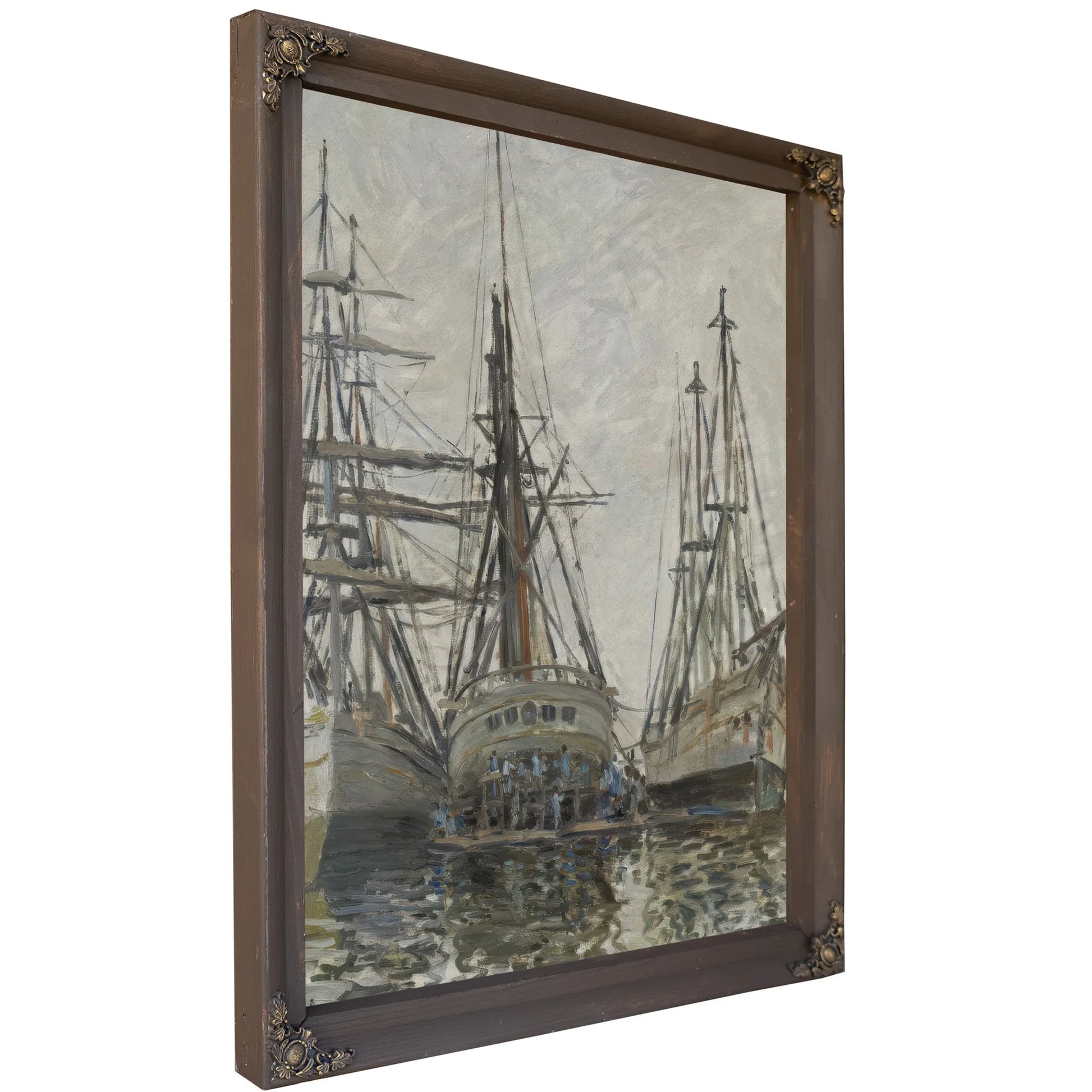 Boats In A Harbour By Claude Monet Fine Art Print
