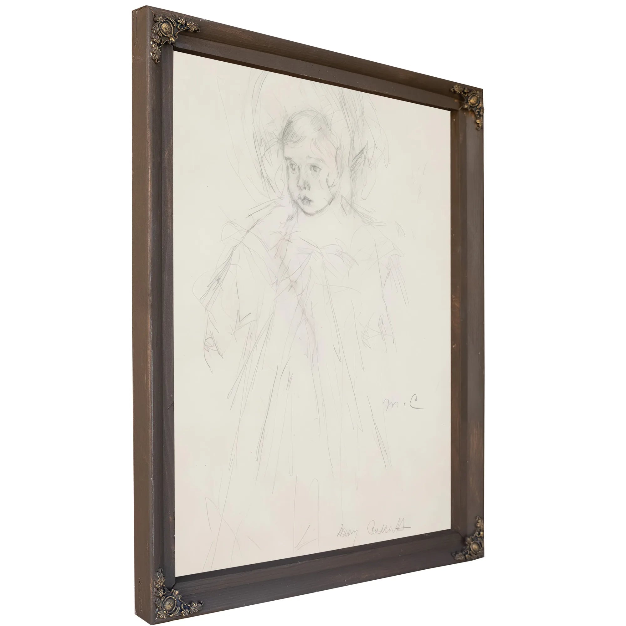 Study Of A Young Girl (Etude De Jeune Fille) By Mary Cassatt Fine Art Print