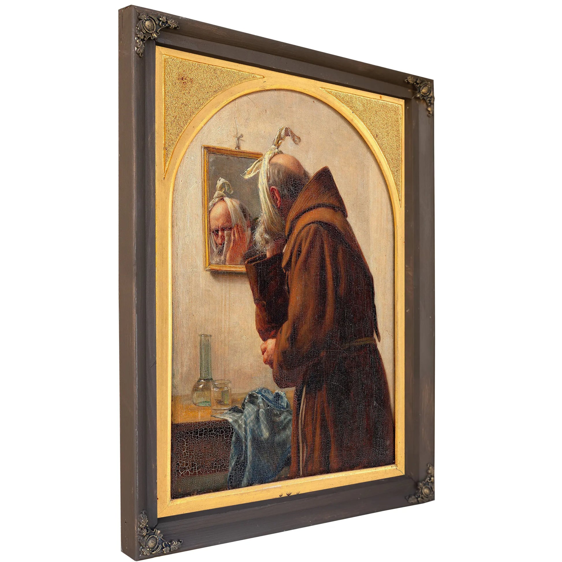 A Monk Examines Himself In A Mirror by Carl Bloch