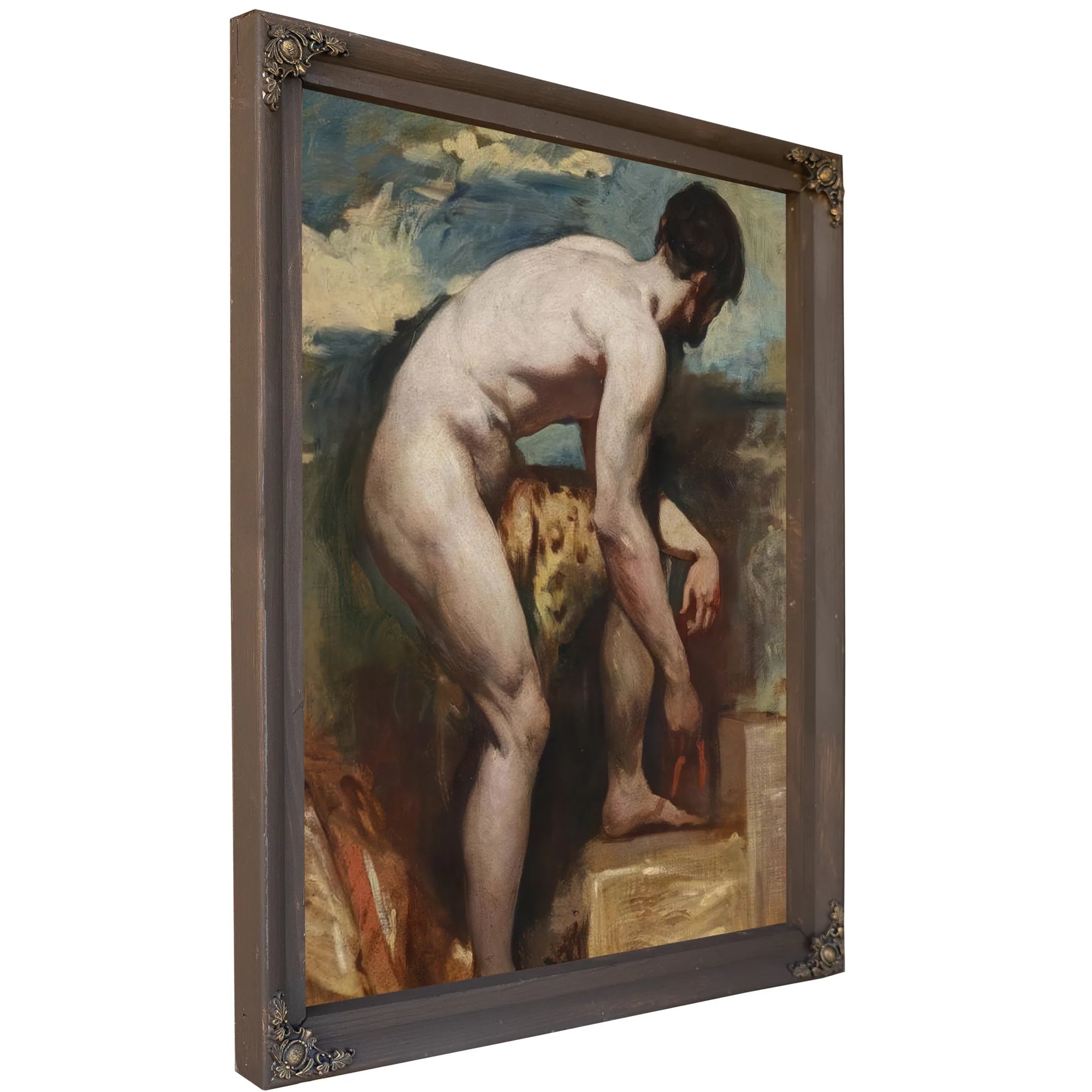 An Academic Nude Of A Man Tying His Sandal By William Etty Fine Art Print