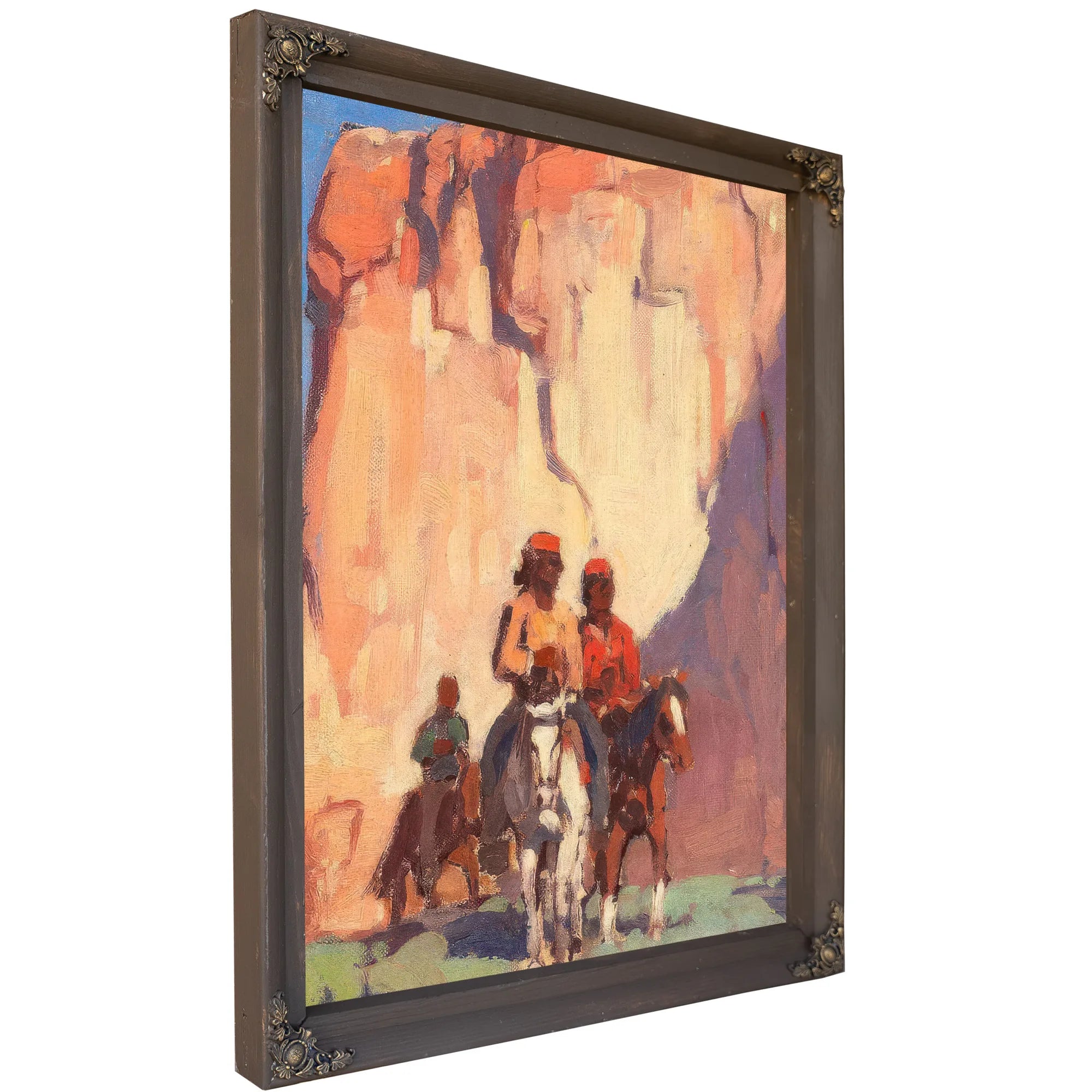 Navajos On Horseback, Canyon De Chelly By Edgar Payne Fine Art Print