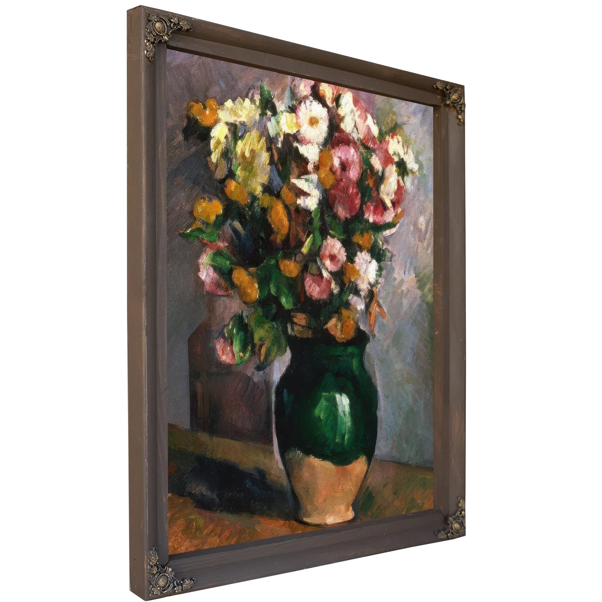 Still Life With Flowers In An Olive Jar By Paul Cezanne Fine Art Print