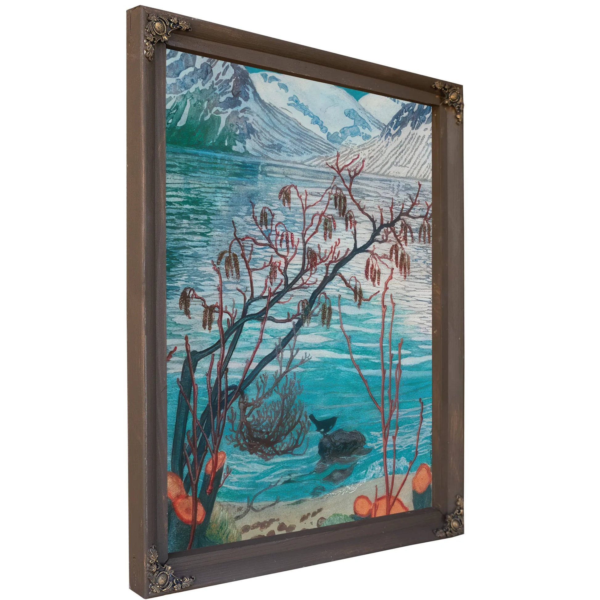 Bird On A Stone (Woodcut) By Nicolai Astrup Fine Art Print
