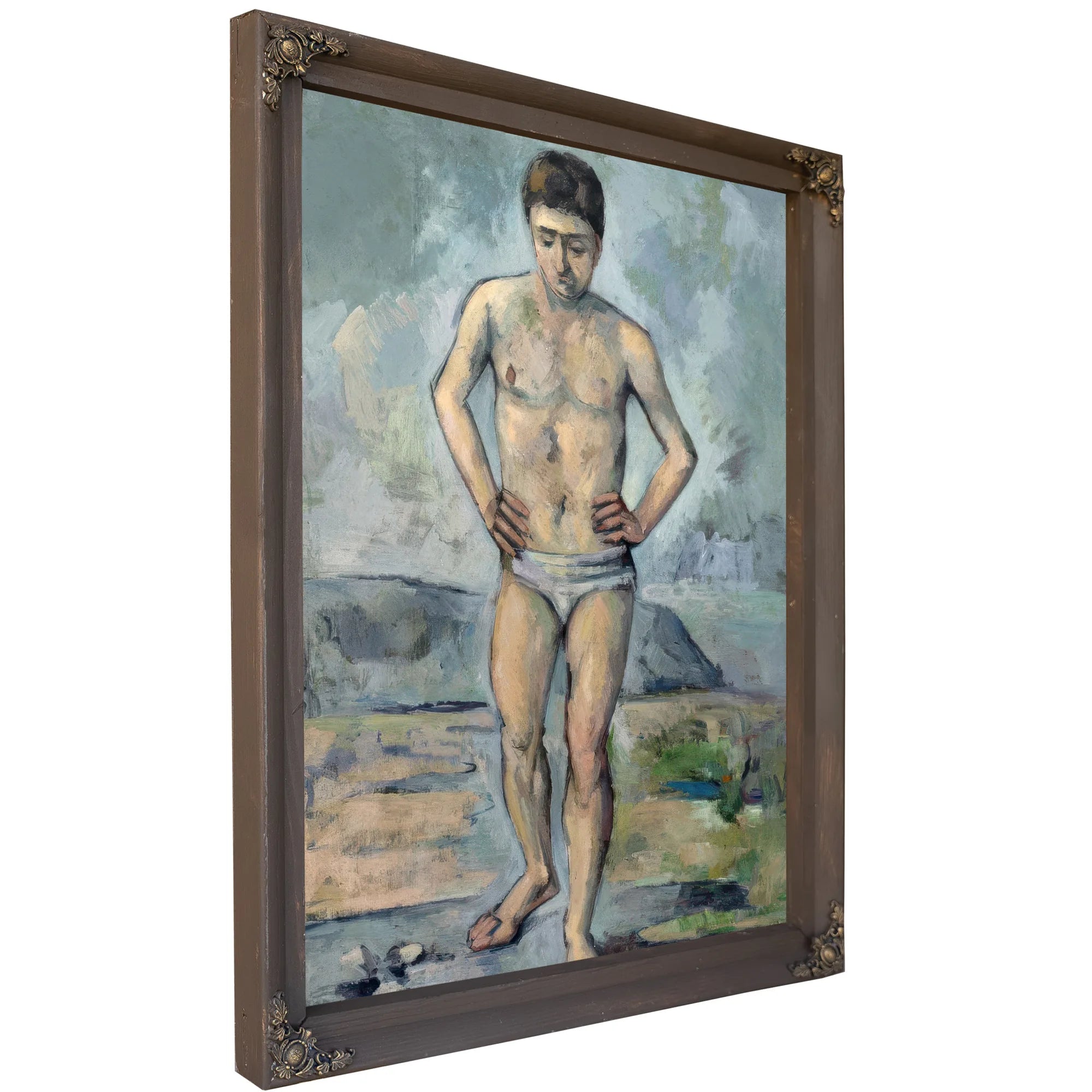 Le Grand Baigneur (The Large Bather) By Paul Cezanne Fine Art Print