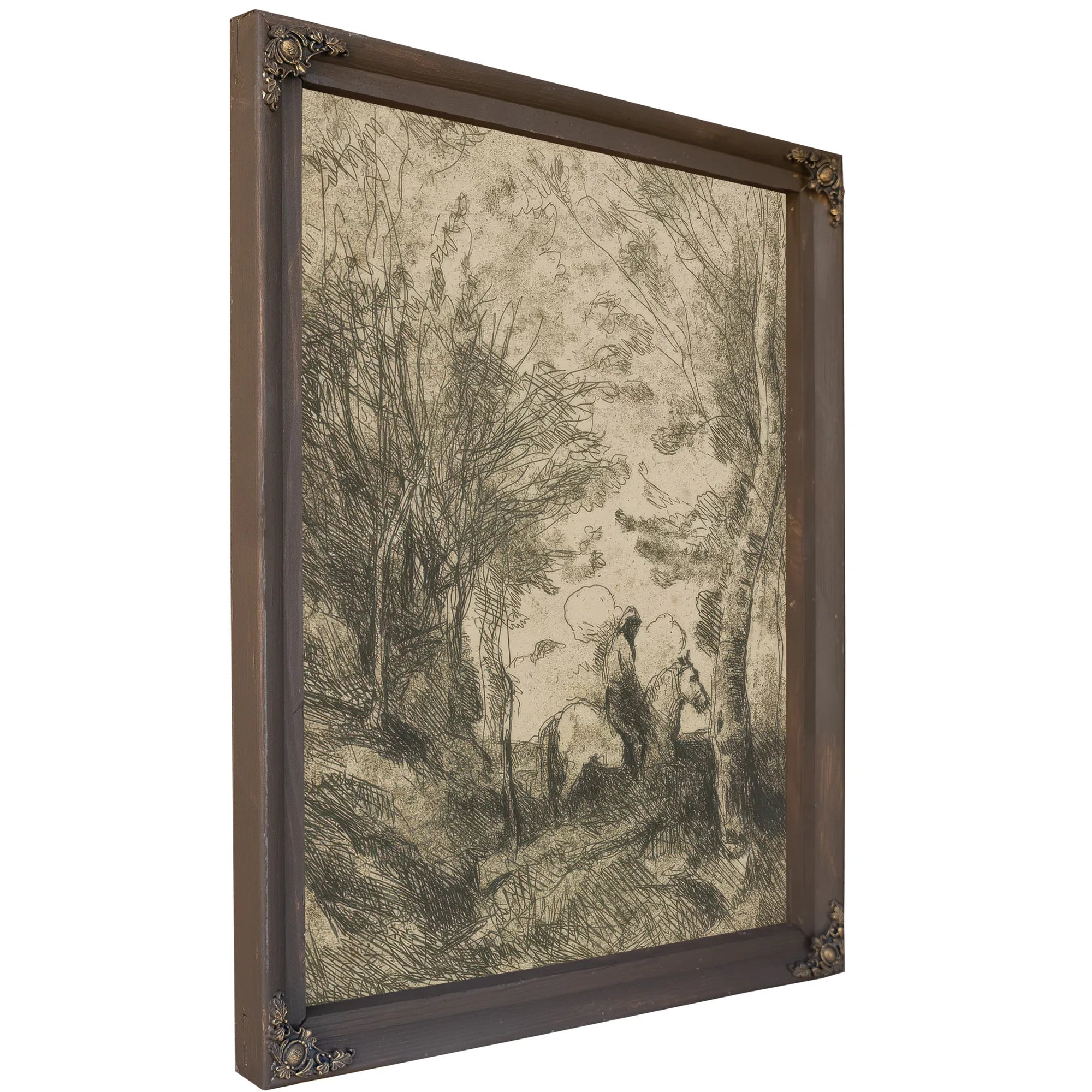 Le Grand Cavalier Sous Bois (The Large Rider In The Woods) By Jean Baptiste Camille Corot Fine Art Print