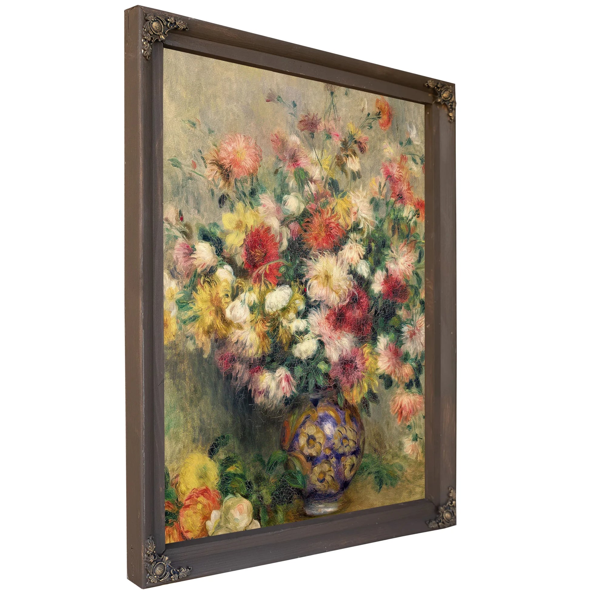 Vase Of Chrysanthemums By Pierre Auguste Renoir Fine Art Print
