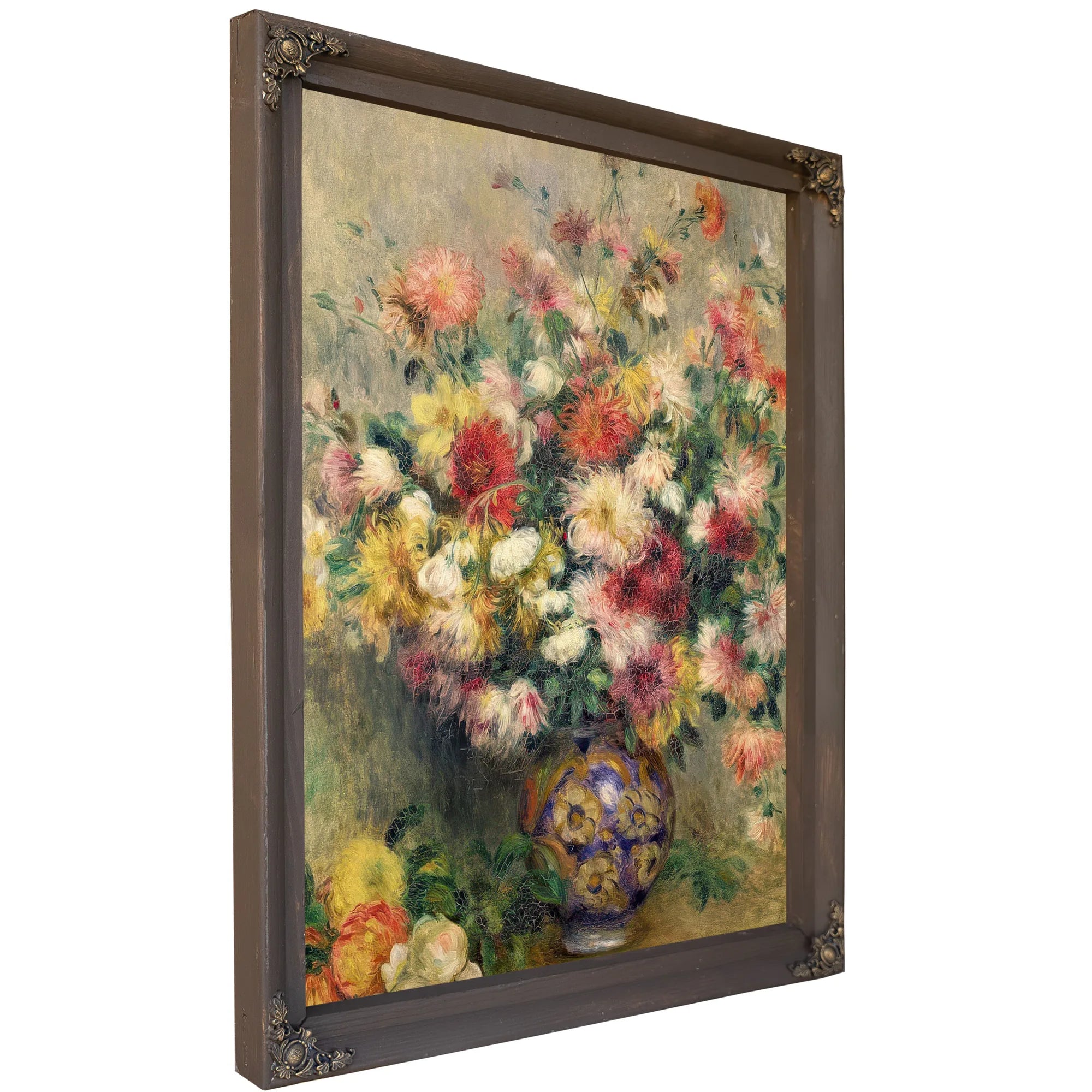 Vase Of Chrysanthemums By Pierre Auguste Renoir Fine Art Print