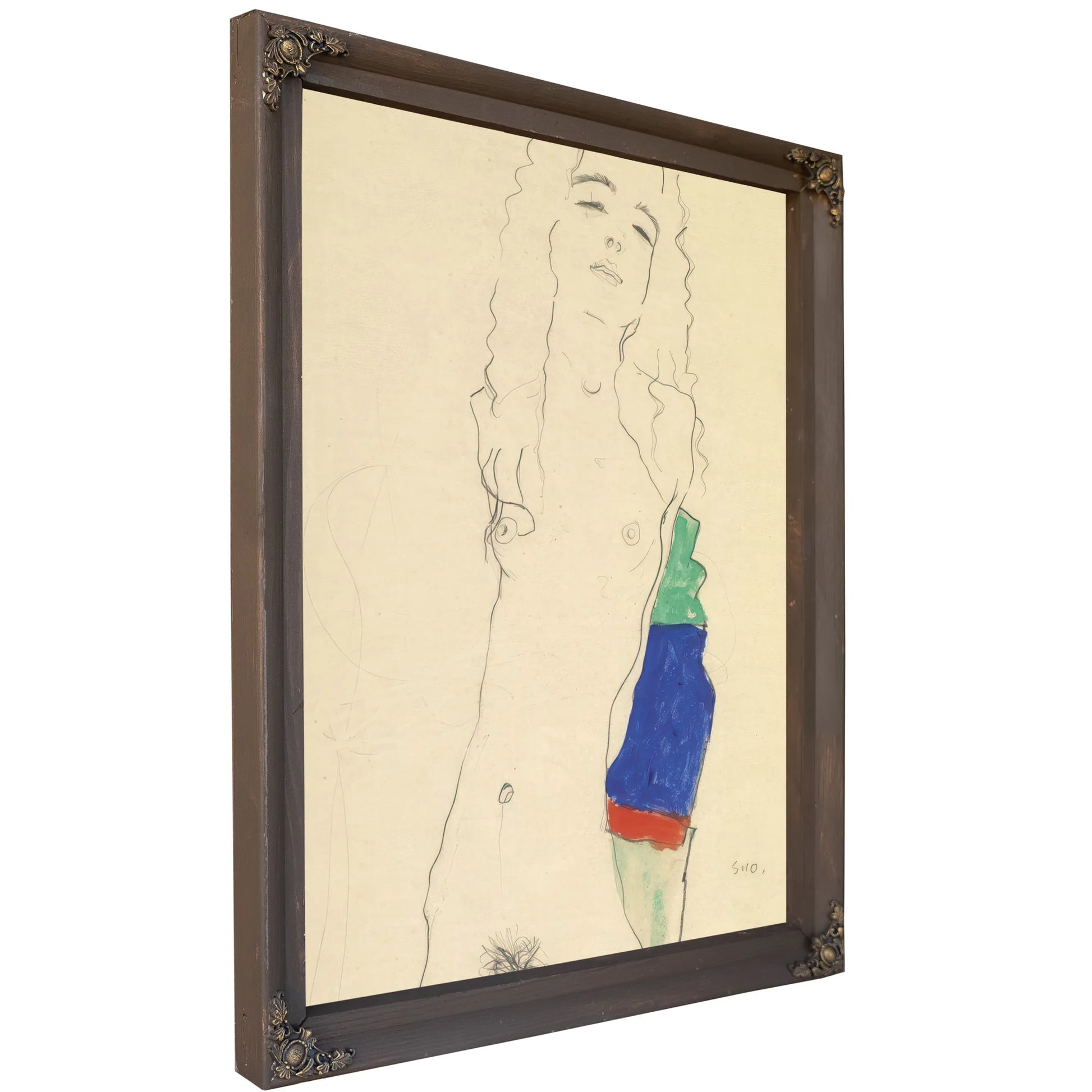 Standing Female Nude By Egon Schiele Fine Art Print
