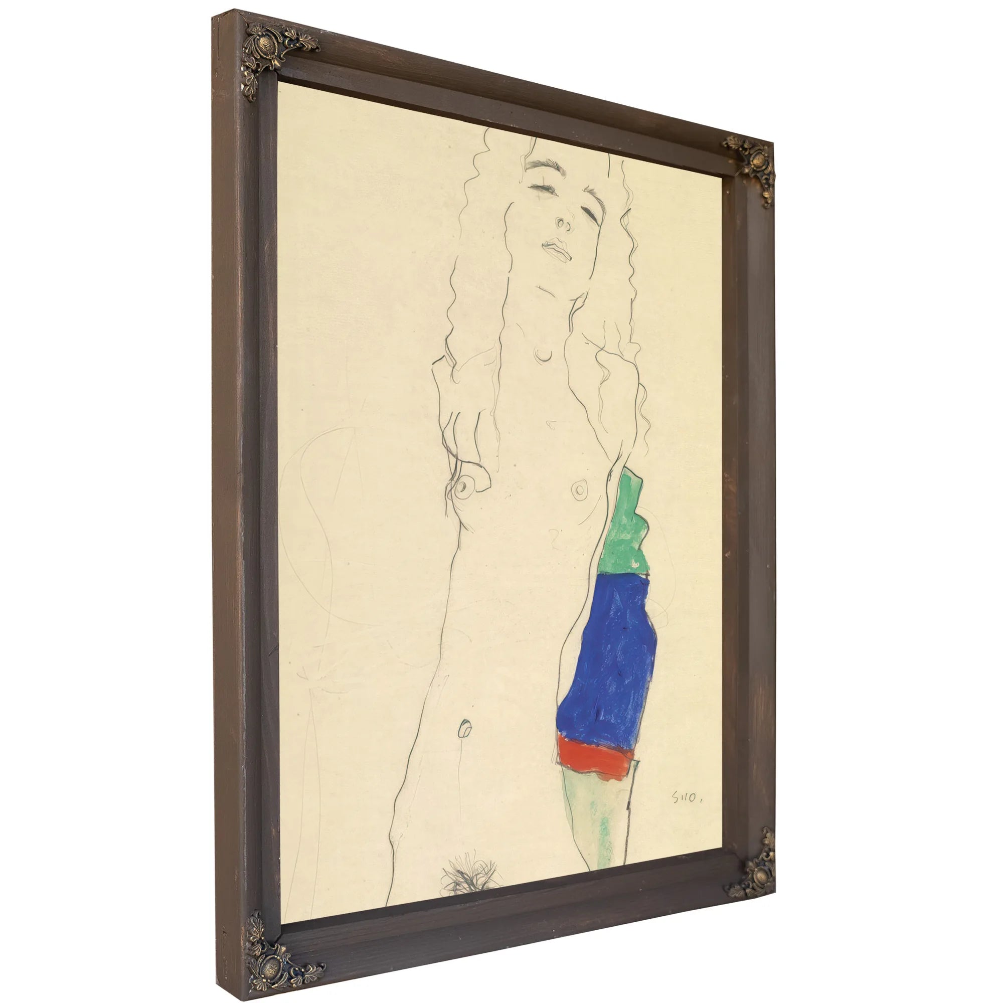 Standing Female Nude By Egon Schiele Fine Art Print