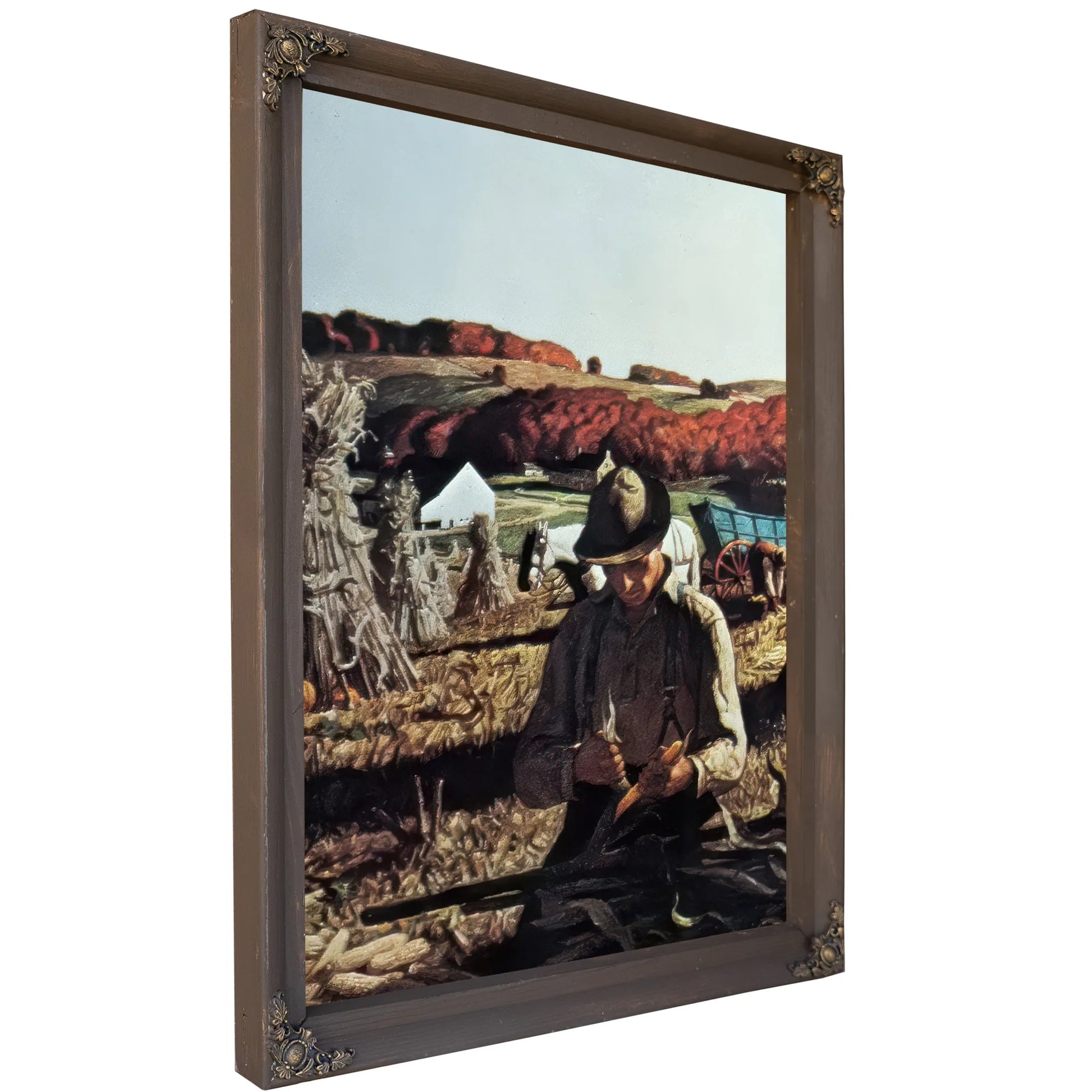 Corn Harvest In The Hill Country By NC Wyeth Fine Art Print