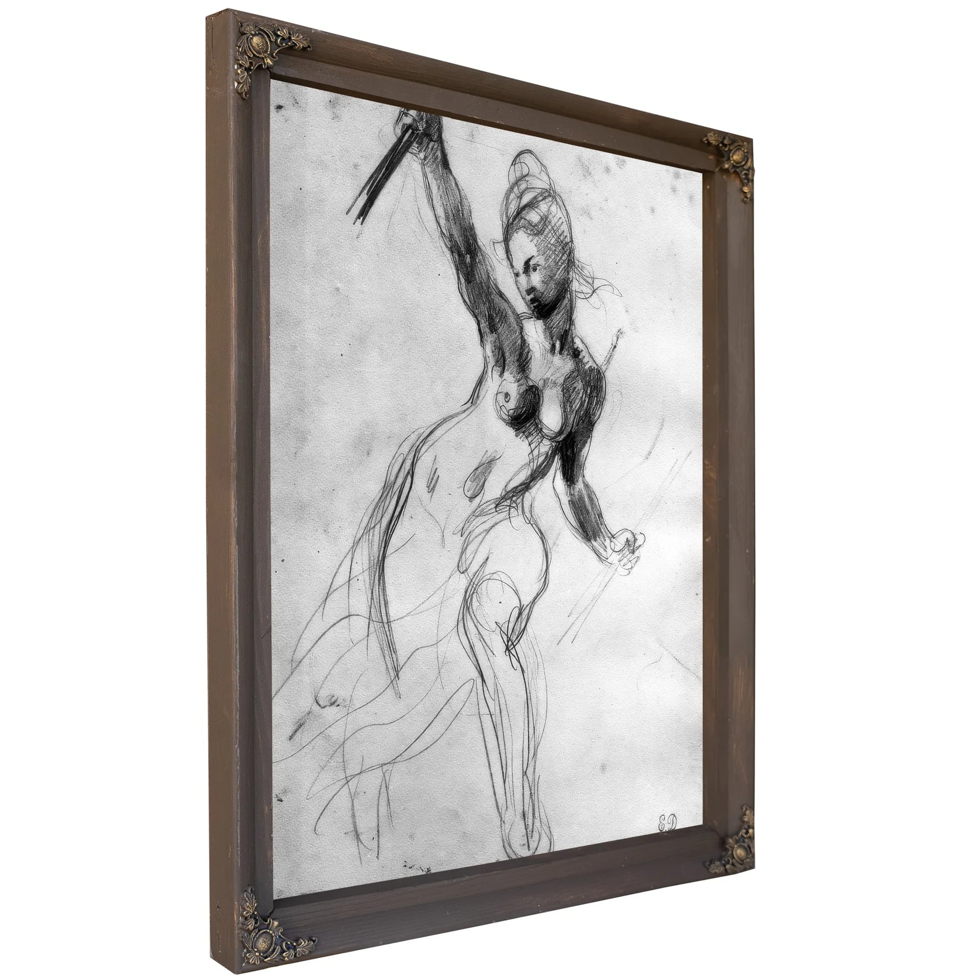 Female Nude, Study For Liberty Leading The People By Ferdinand Victor Eugene Delacroix Fine Art Print