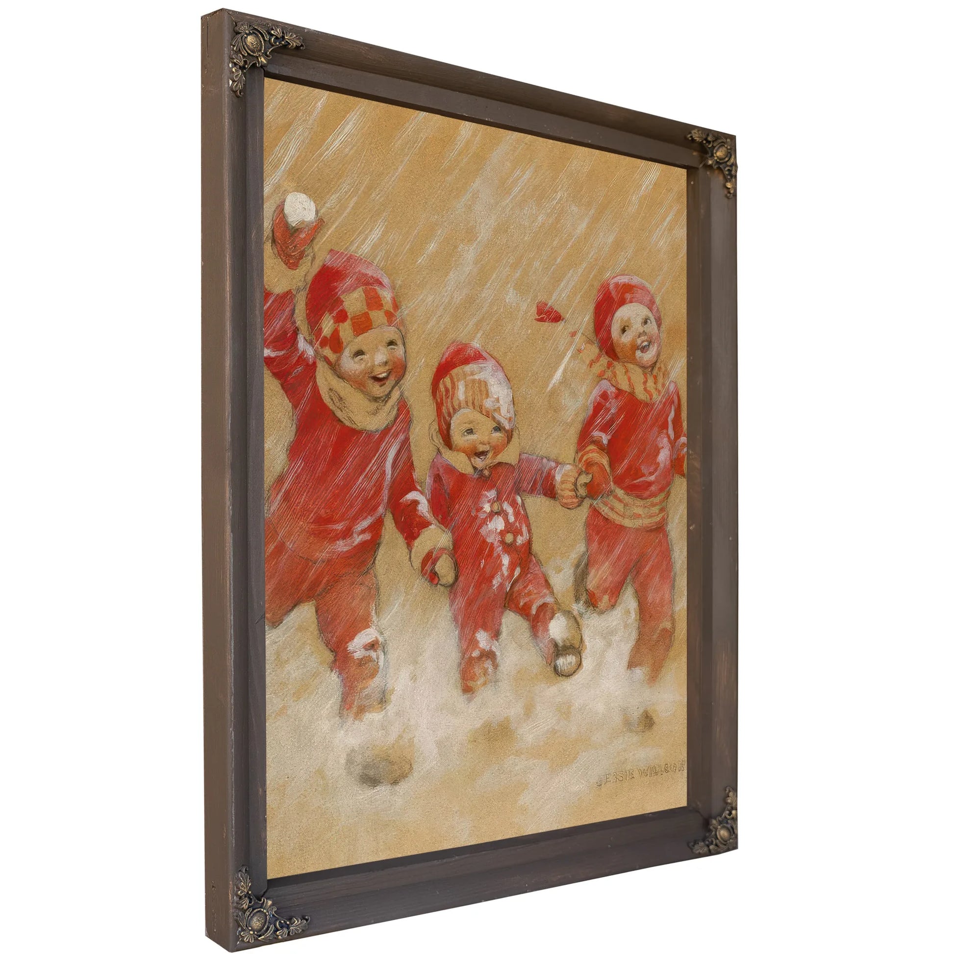 Children Playing In The Snow by Jessie Willcox Smith Fine Art Print