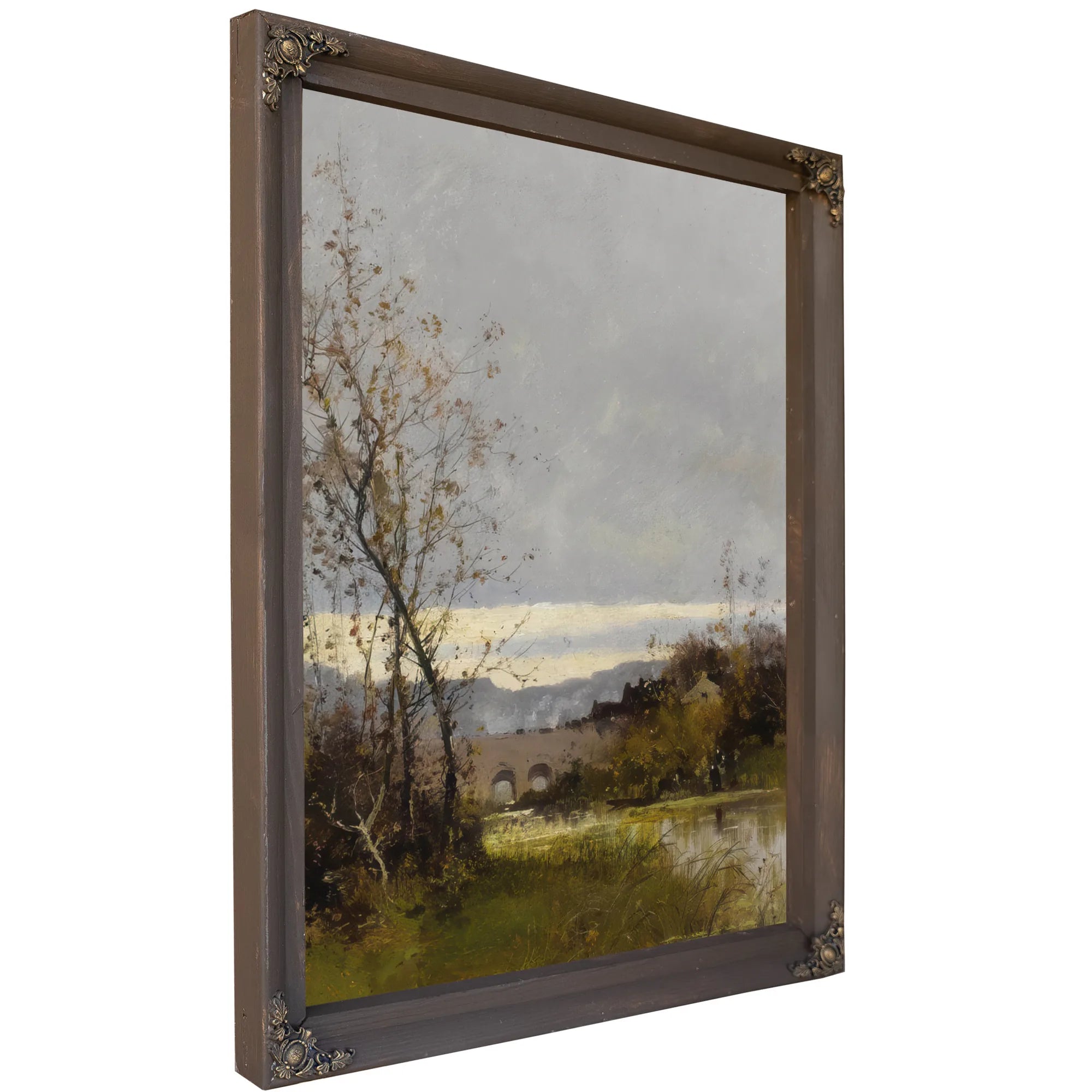 Along The Riverbank Normandy By Eugene Galien Laloue Fine Art Print