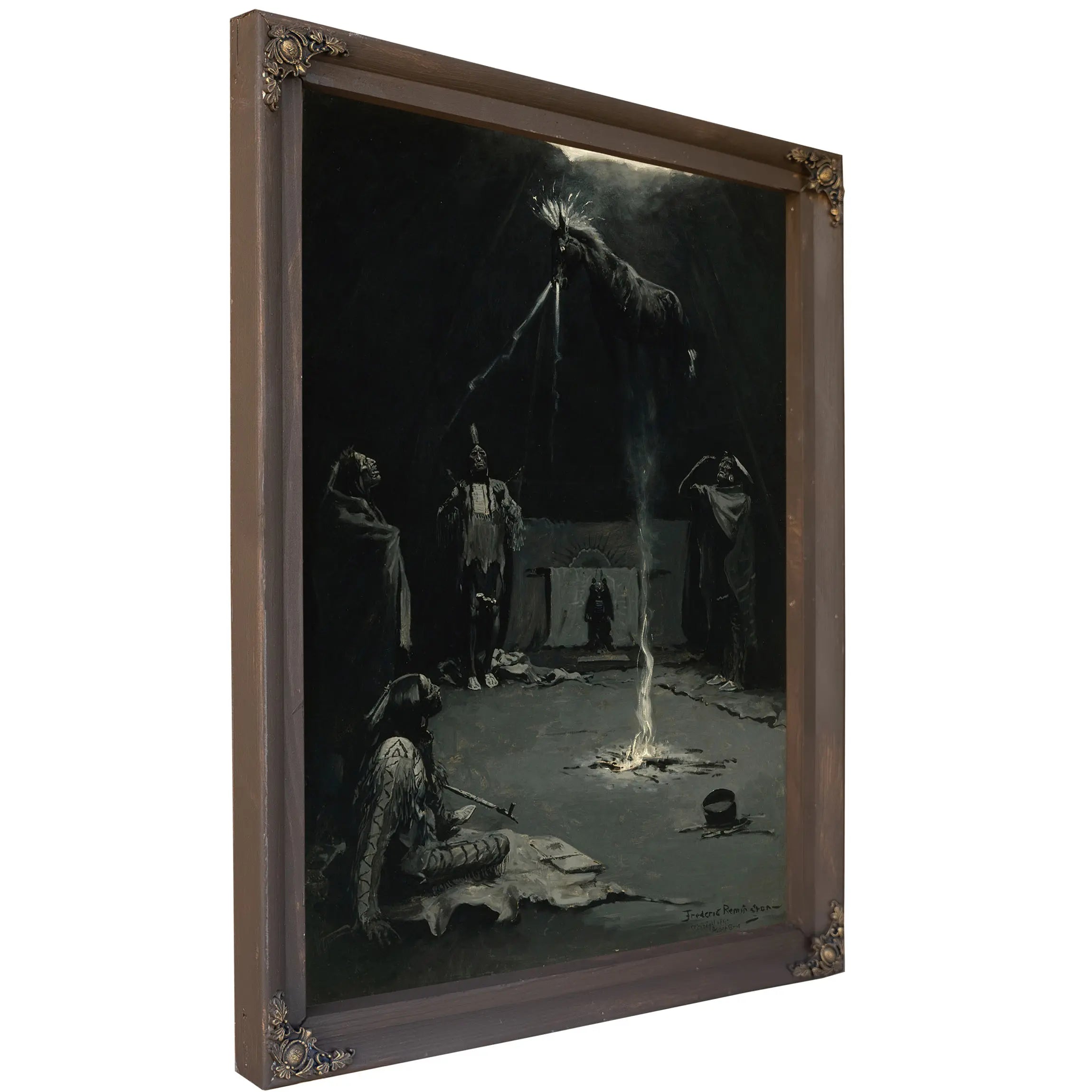 Indian Fire God The Going Of The Medicine Horse by Frederic Remington