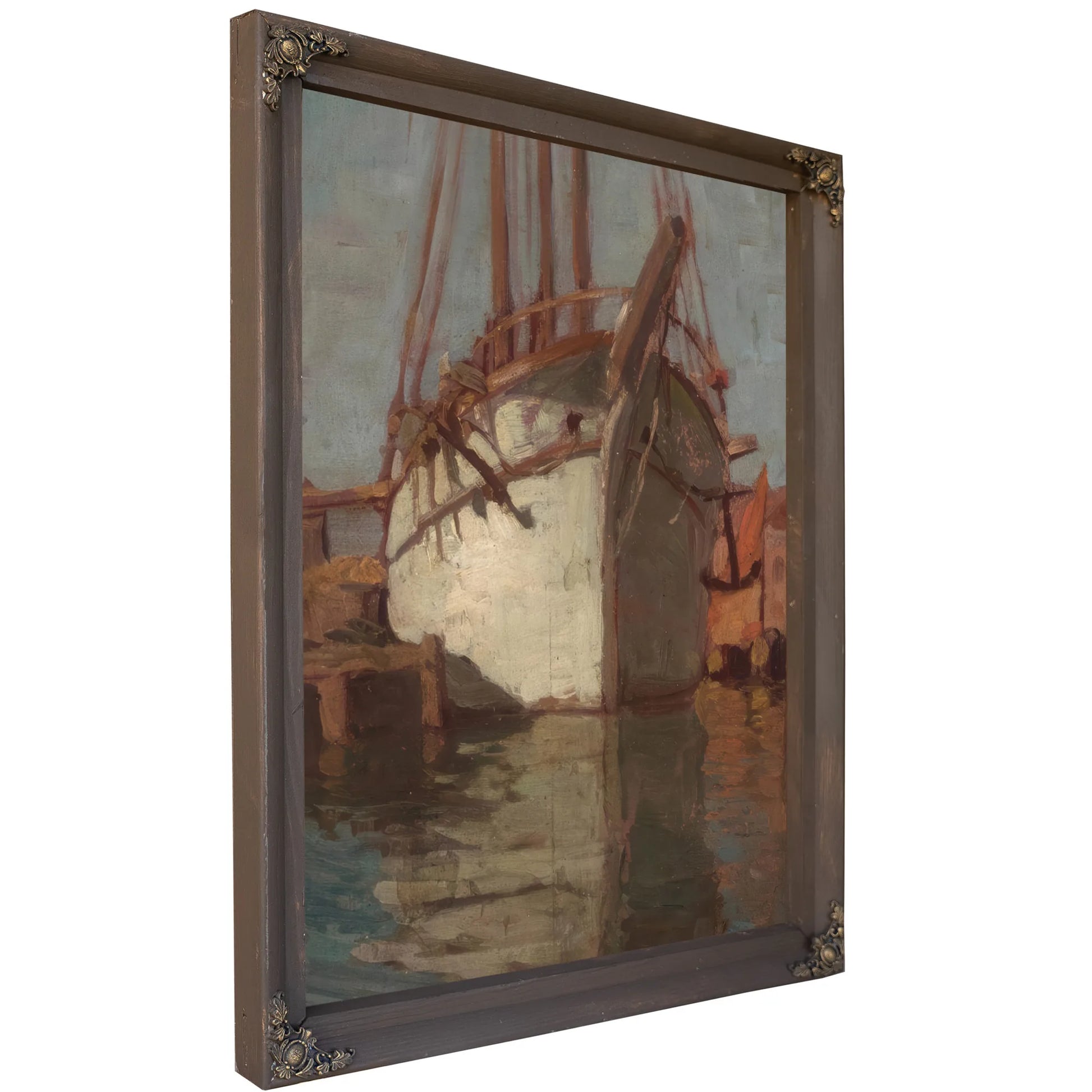 White Sailboat; Sails Descending At Chioggia (Double Sided) By Edgar Payne Fine Art Print