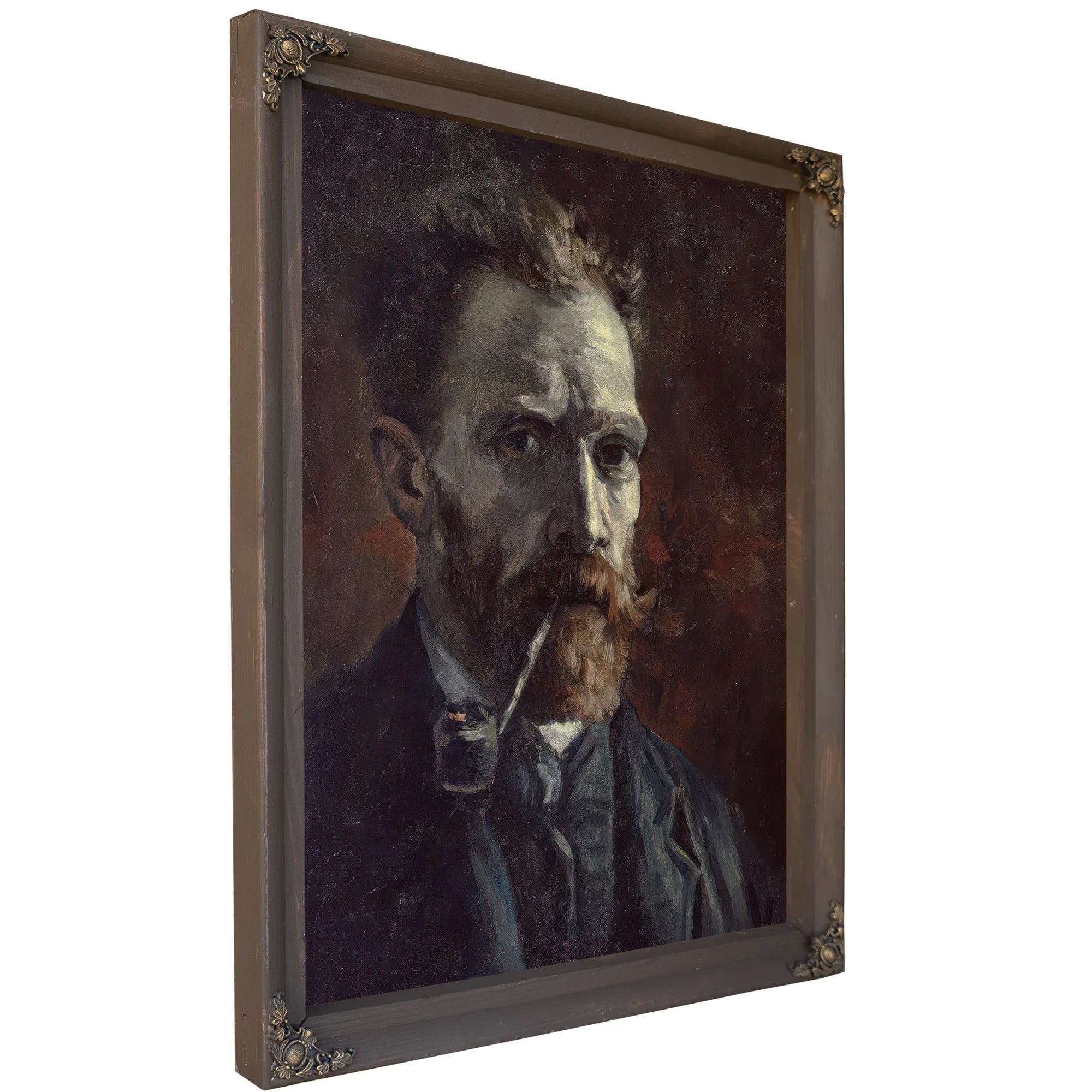 Self Portrait With Pipe By Vincent Van Gogh Fine Art Print