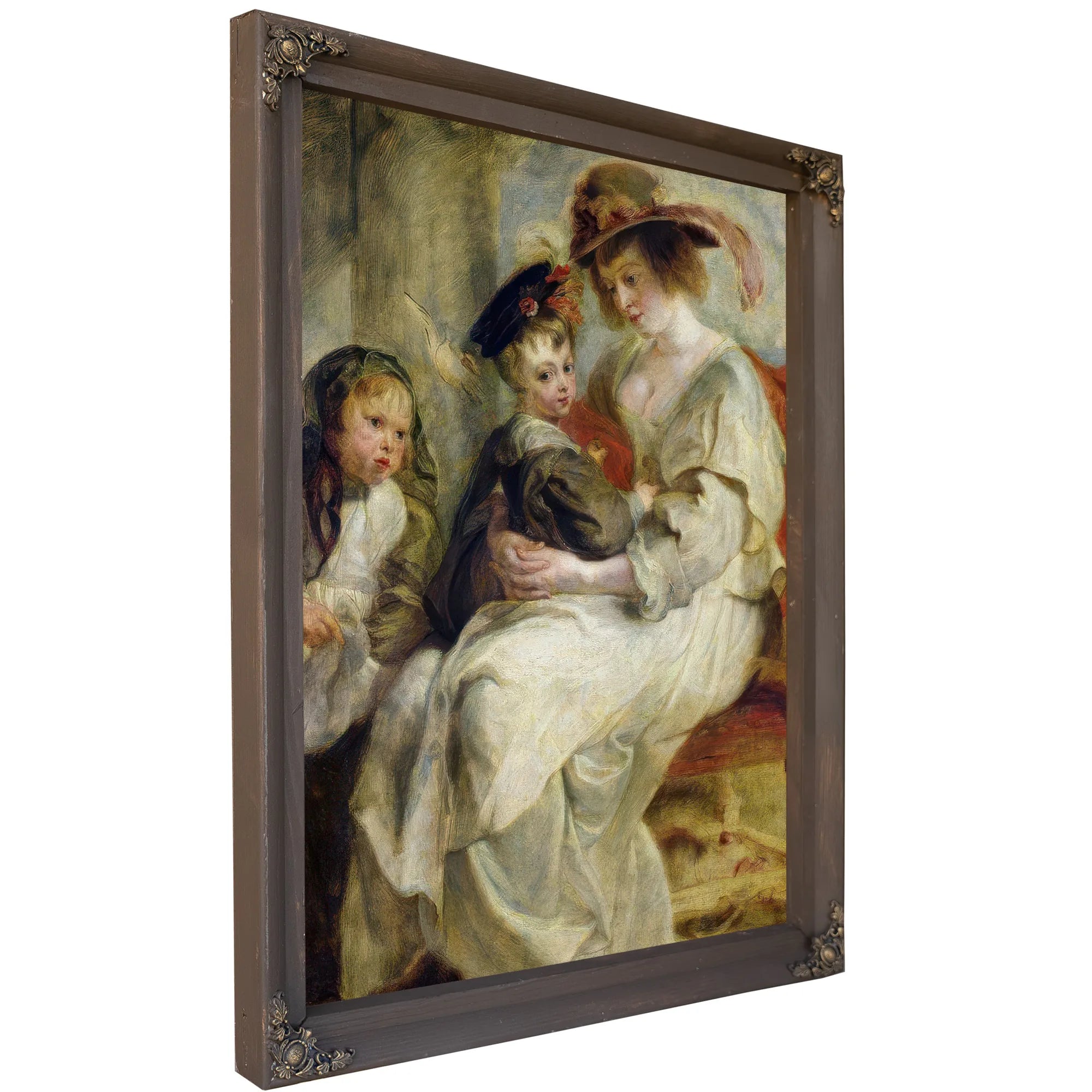 Helene Fourment (1614 73) With Two Of Her Children Claire Jeanne And Francois By Peter Paul Rubens Fine Art Print