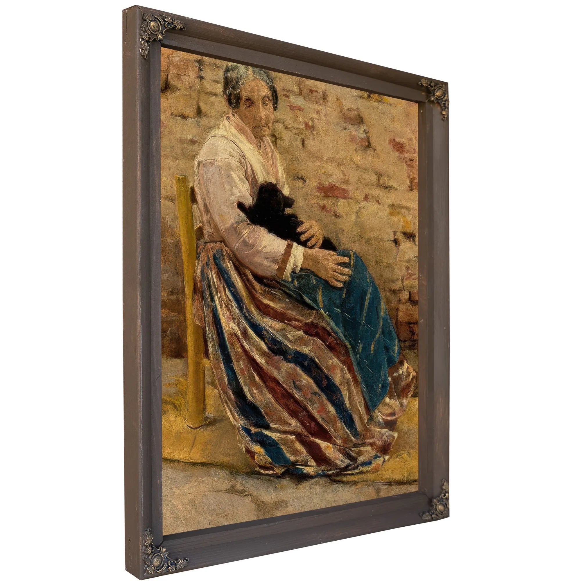 An Old Woman With Cat by Max Liebermann Fine Art Print