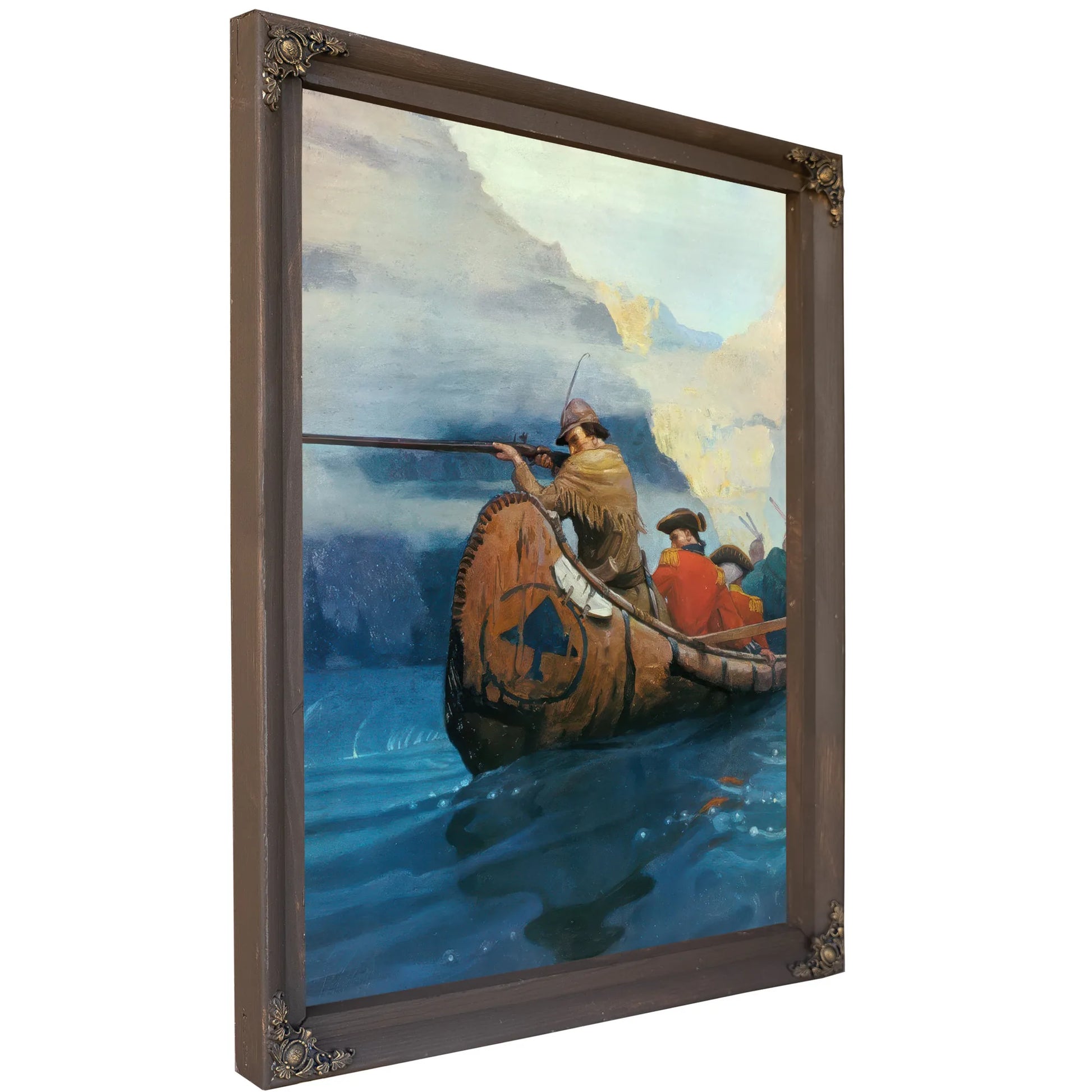 The Flight Across The Lake By NC Wyeth Fine Art Print