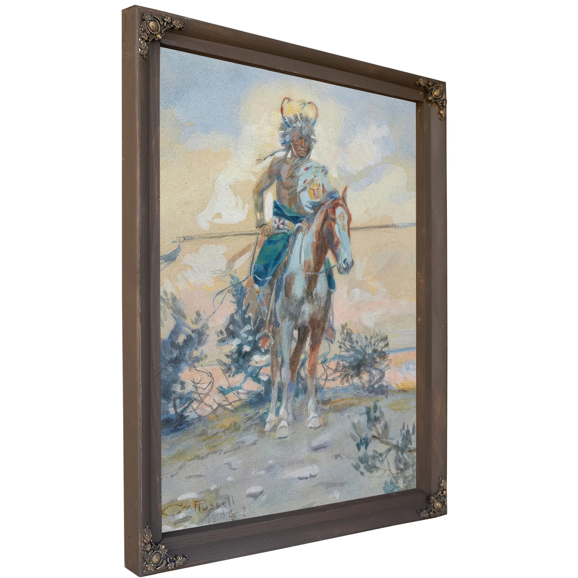 Cheyenne Warrior By Charles Marion Russell Fine Art Print