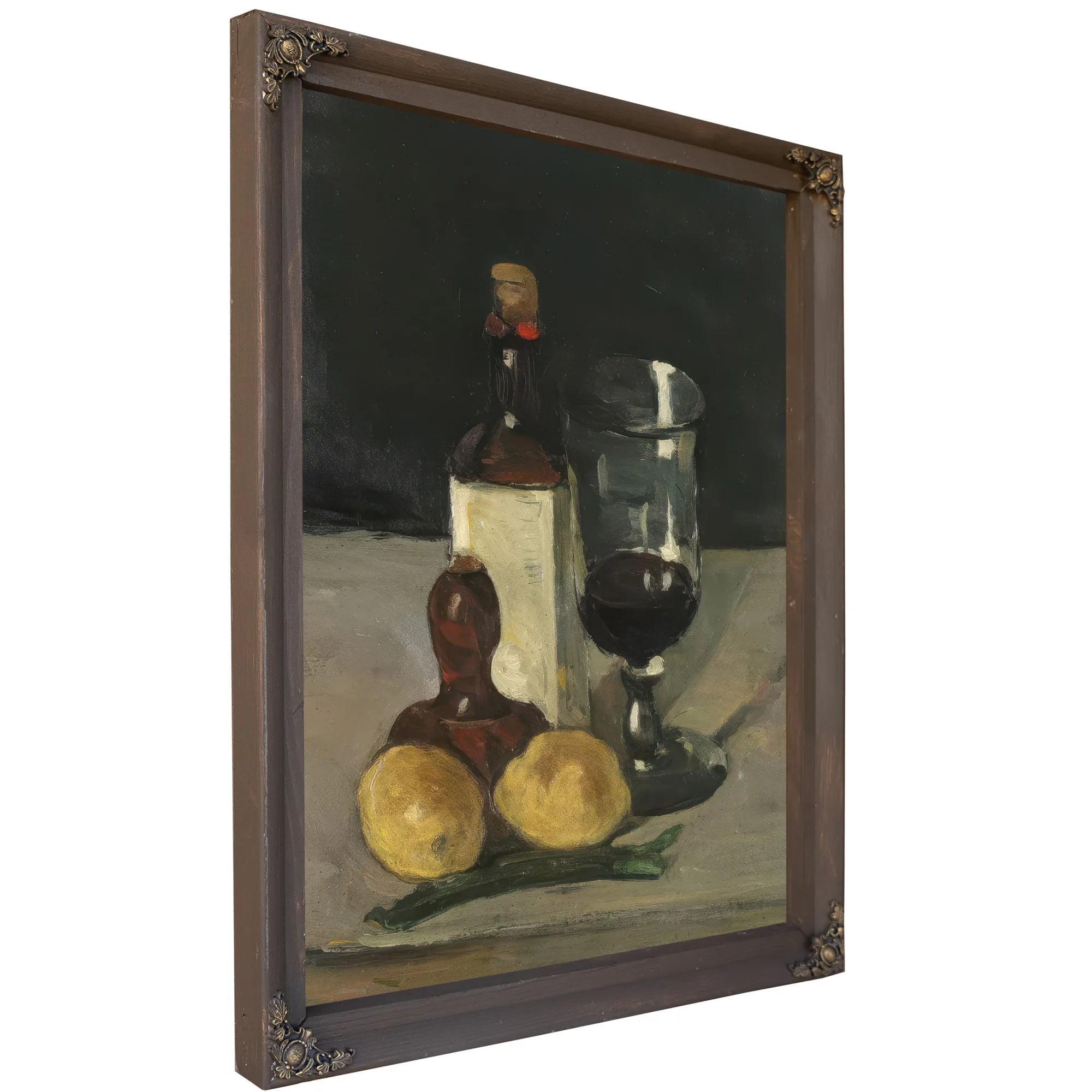 Still Life With Bottle, Glass, And Lemons By Paul Cezanne Fine Art Print