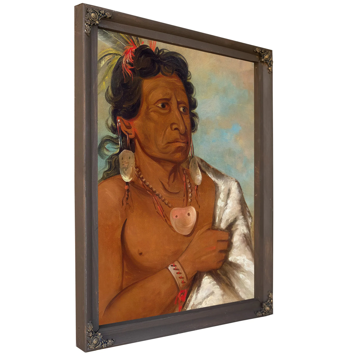 U'sh Ee Kitz, He Who Fights With A Feather, Chief Of The Tribe By George Catlin Fine Art Print