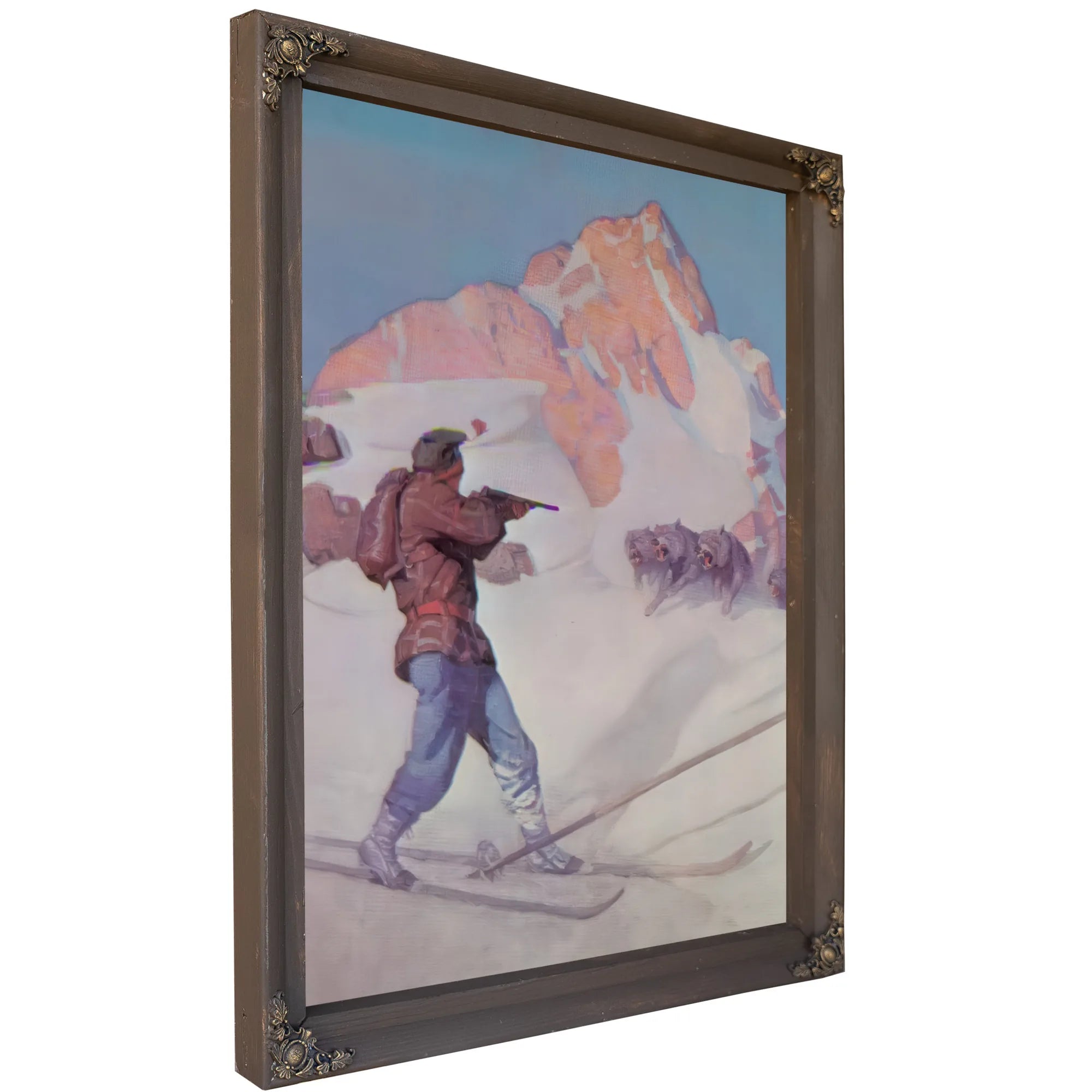 The Fight In The Peaks By NC Wyeth Fine Art Print
