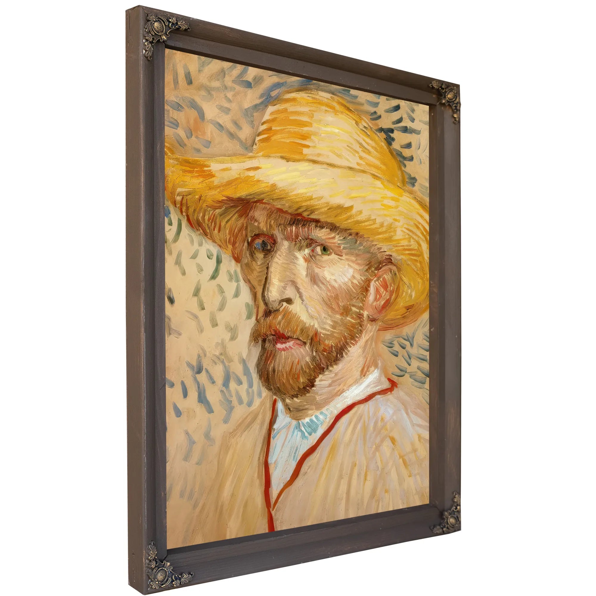 Self Portrait With Straw Hat By Vincent Van Gogh Fine Art Print