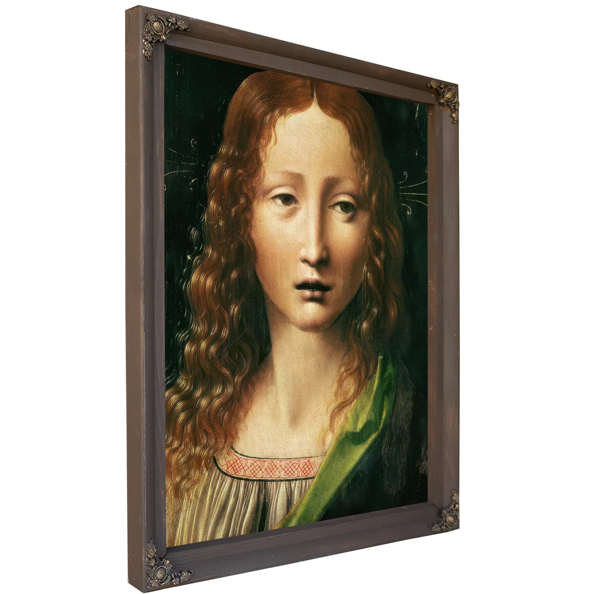 Head Of The Saviour (Oil On Panel) By Leonardo Da Vinci Fine Art Print