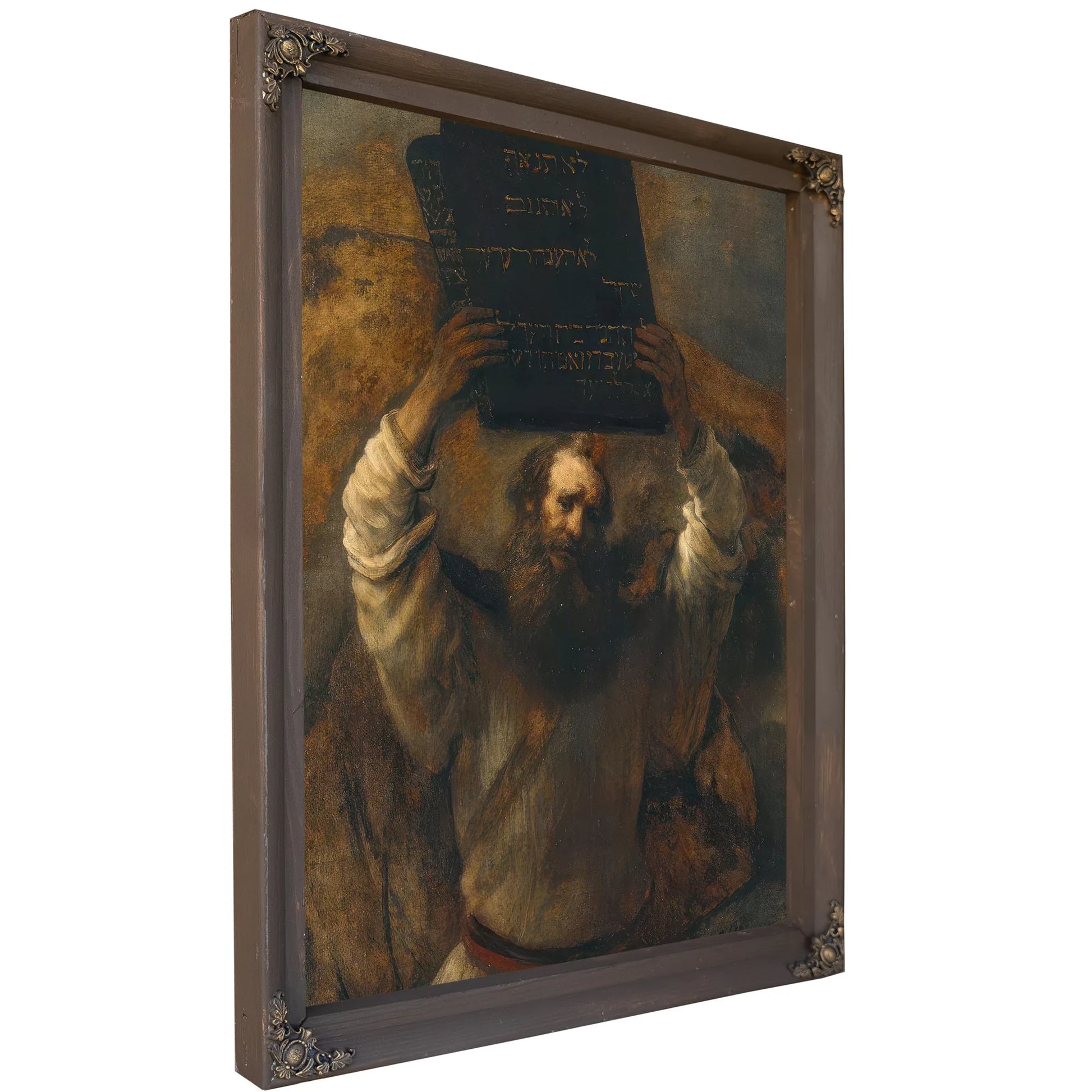 Moses With The Ten Commandments By Rembrandt Fine Art Print