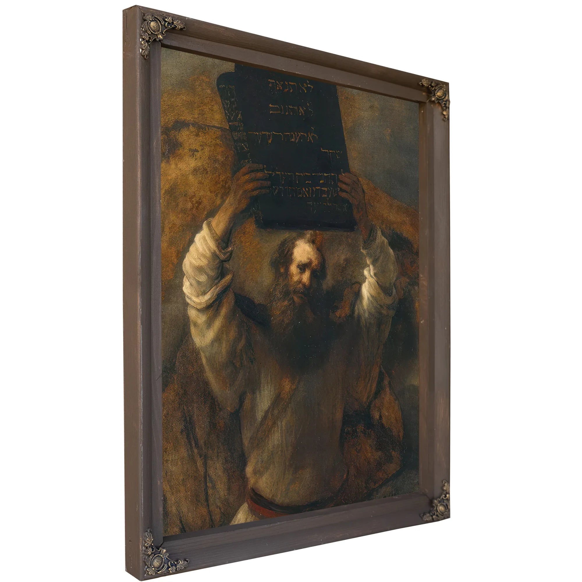 Moses With The Ten Commandments By Rembrandt Fine Art Print